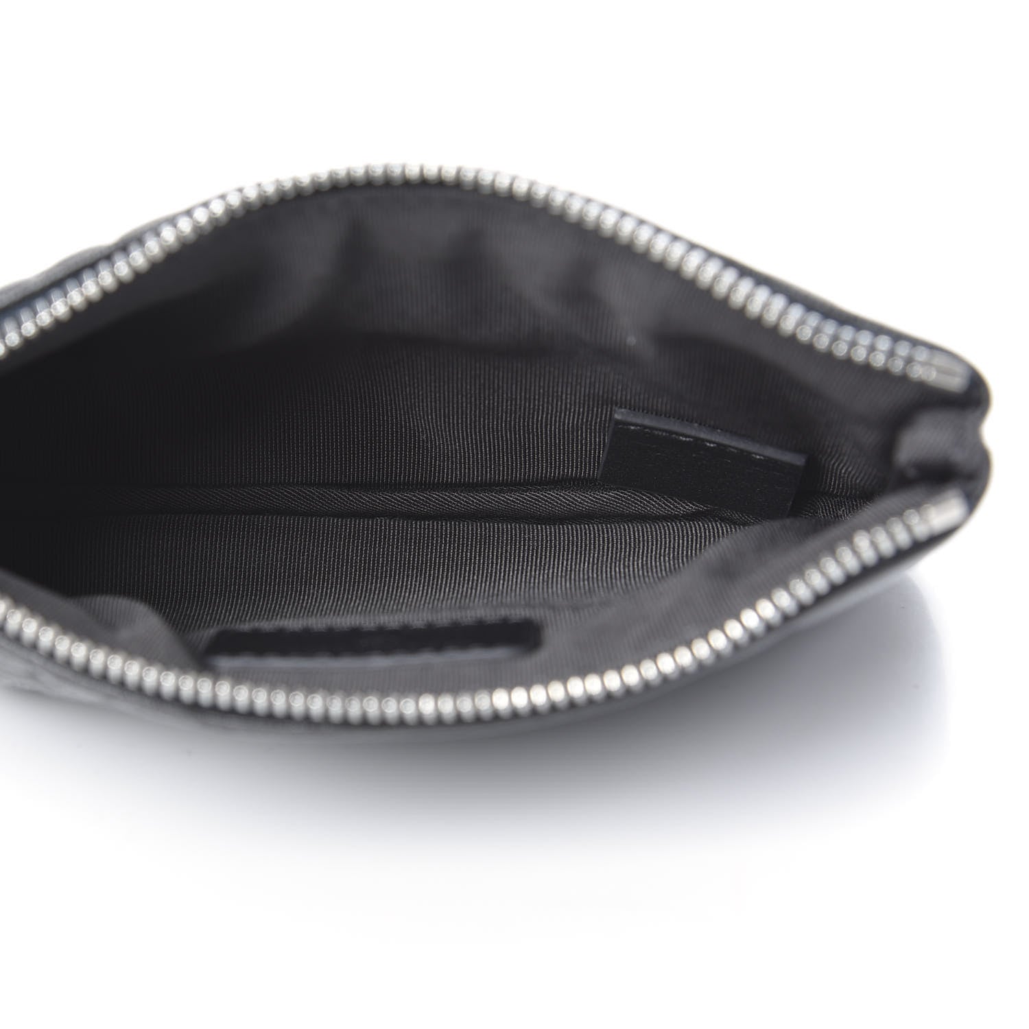 Chanel Goatskin Camellia Embossed Cosmetic Pouch Anthracite 5 of 8
