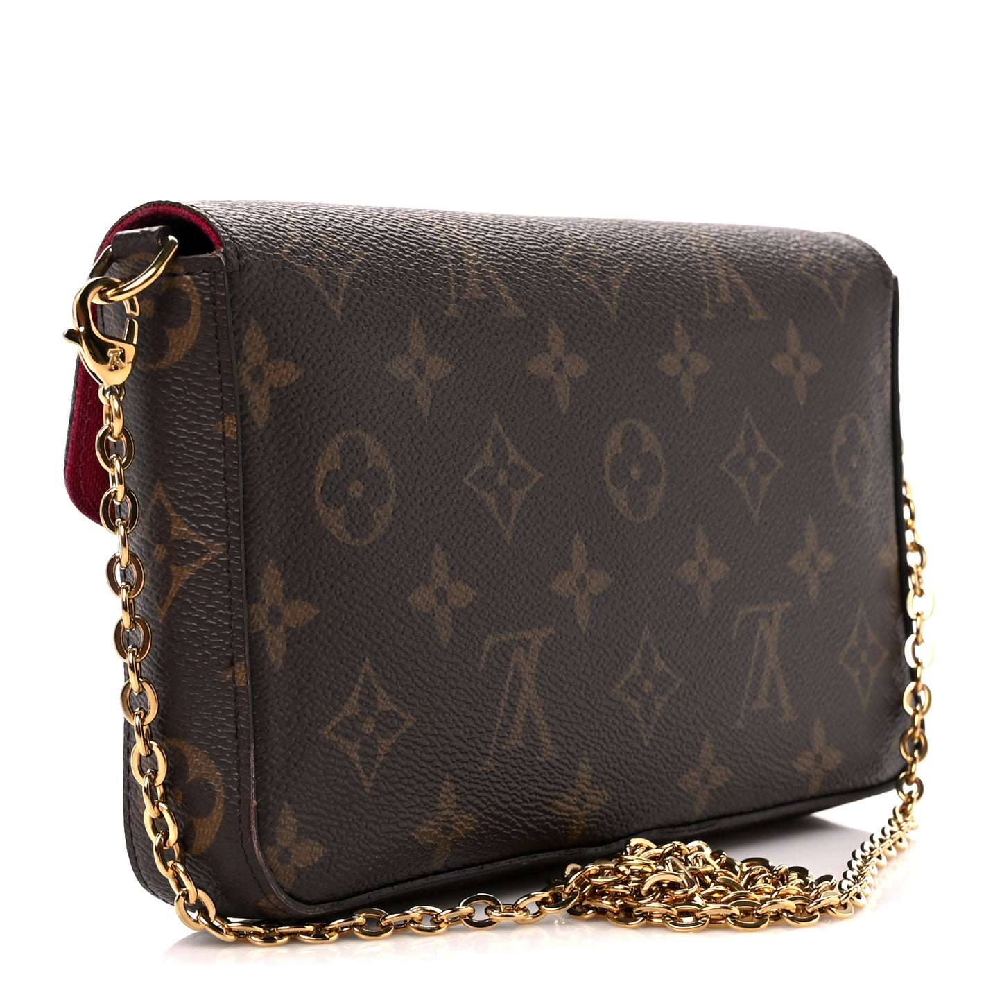 Monogram Pochette Felicie Chain Wallet Fuchsia