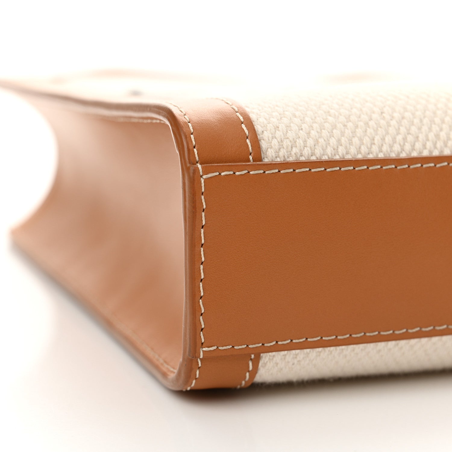 Celine Canvas Calfskin Mini Vertical Cabas Natural Tan 7 of 9