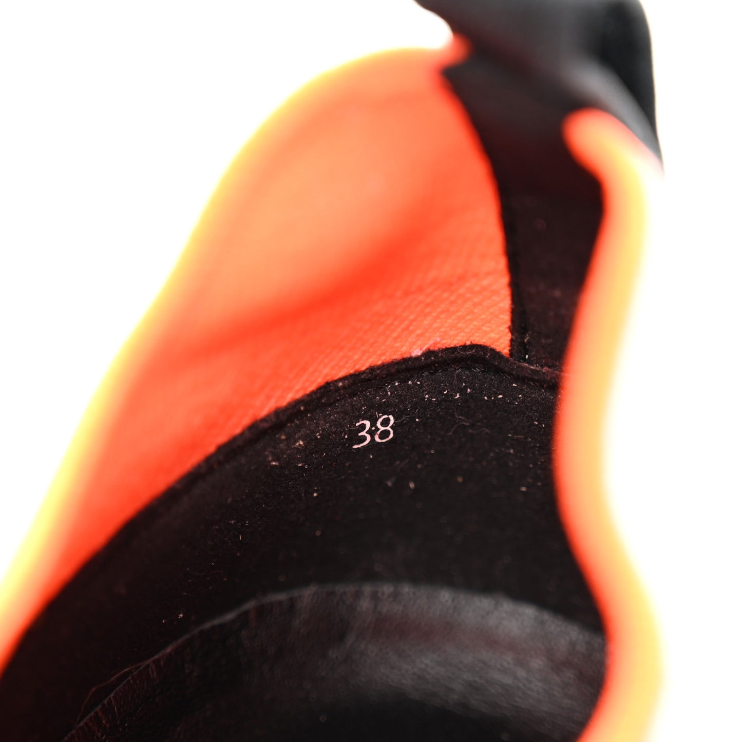 Knit Metallic Calfskin Womens Duel Sneakers 38 Argent Orange Black