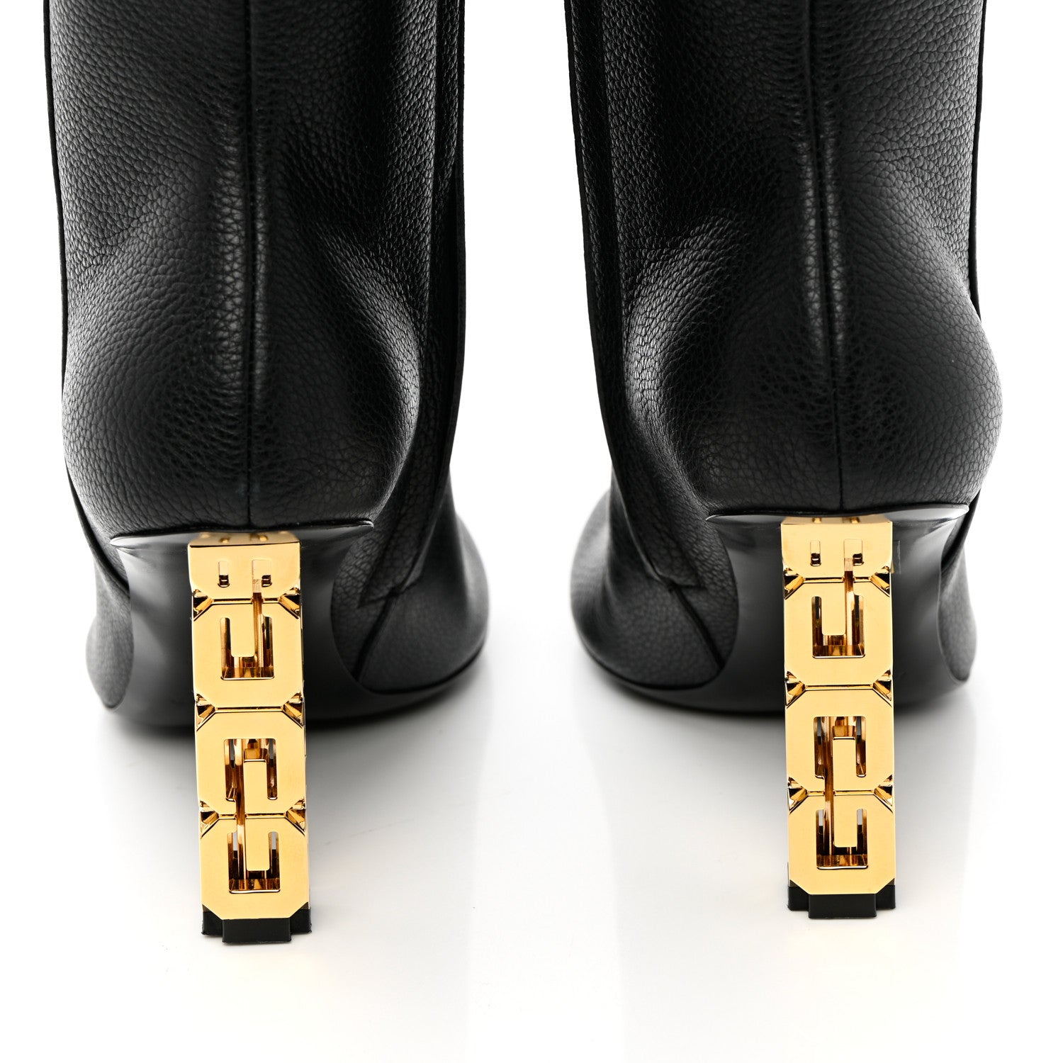 Givenchy Grained Calfskin G Cube Heel Ankle Boots 37 Black 5 of 12