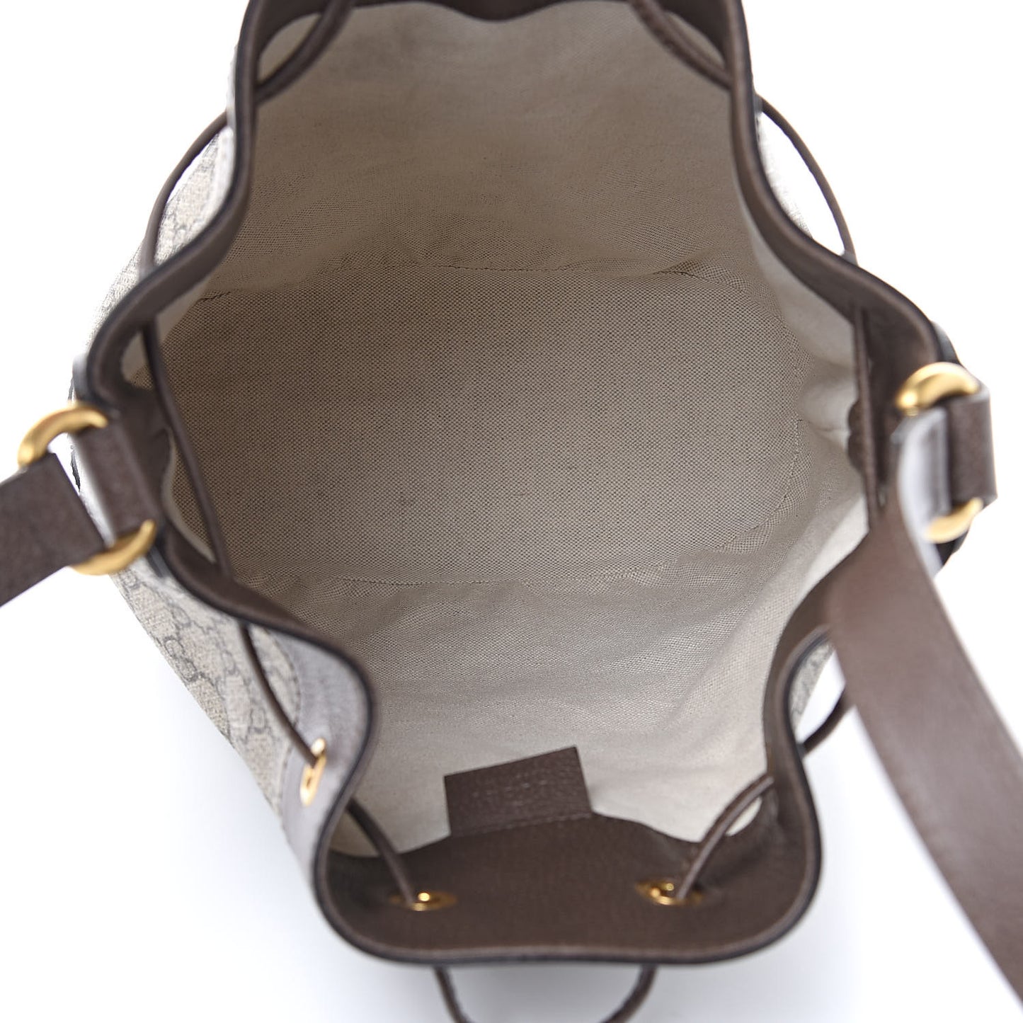 GG Supreme Monogram Web Ophidia Bucket Bag Brown