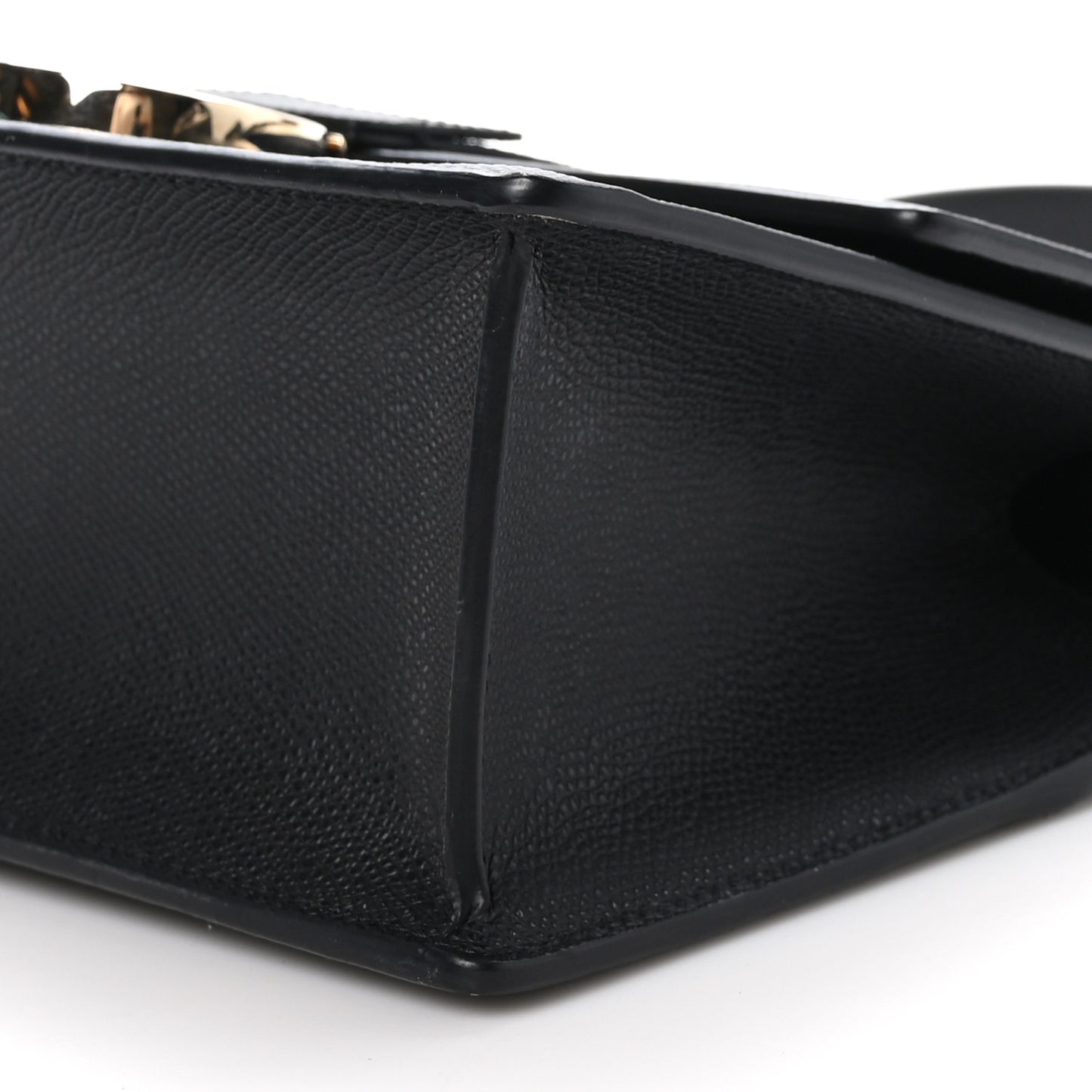 Grained Calfskin Embossed 30 Montaigne Chain Flap Bag Black