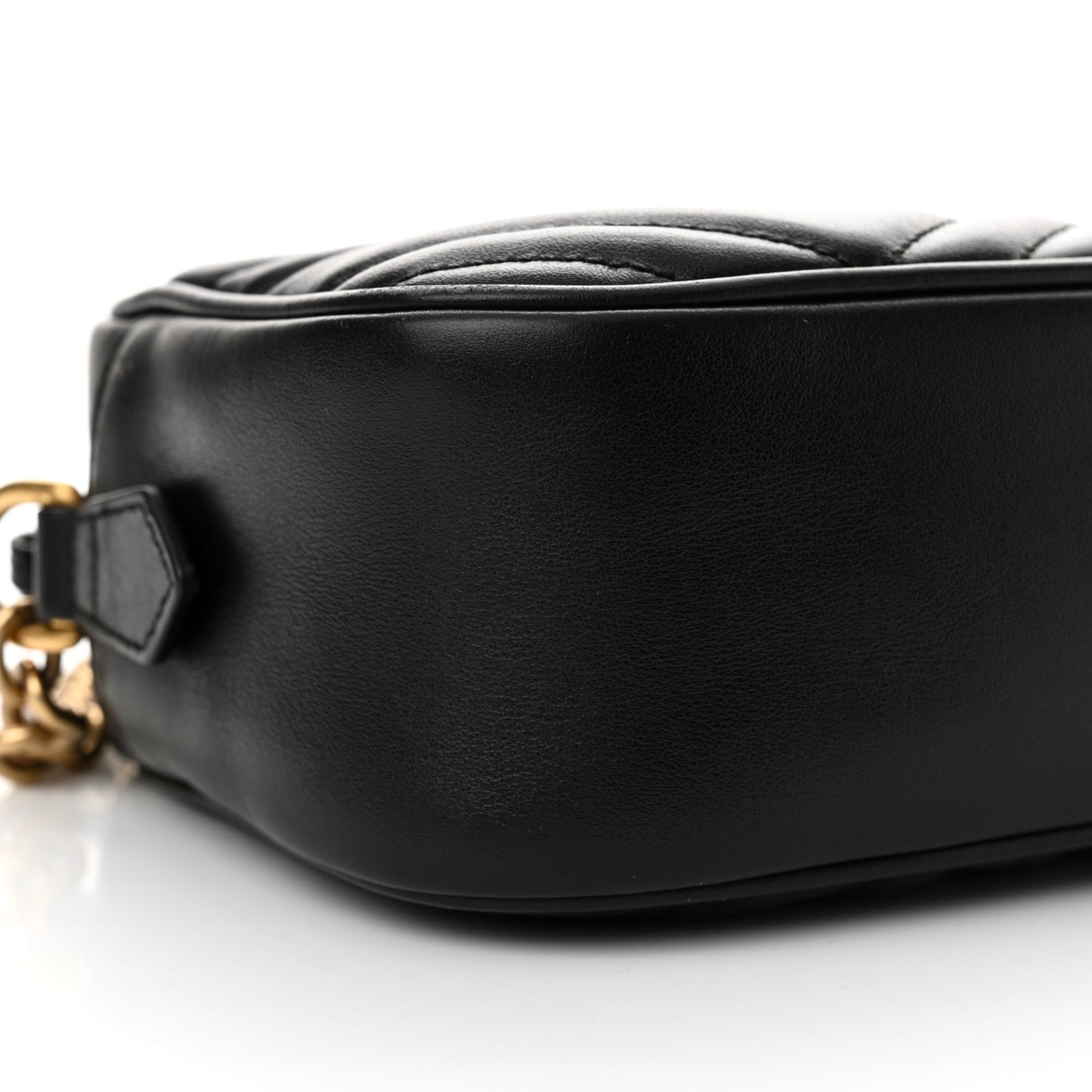 Calfskin Matelasse Small GG Marmont Chain Shoulder Bag Black