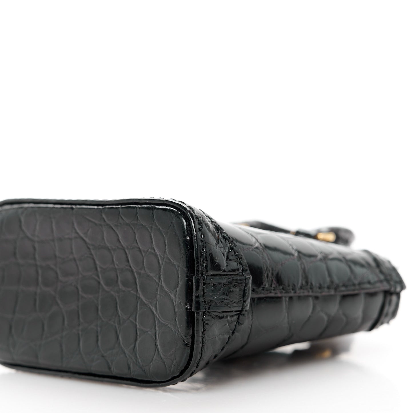 Alligator Mini Lockit Bag Charm Black