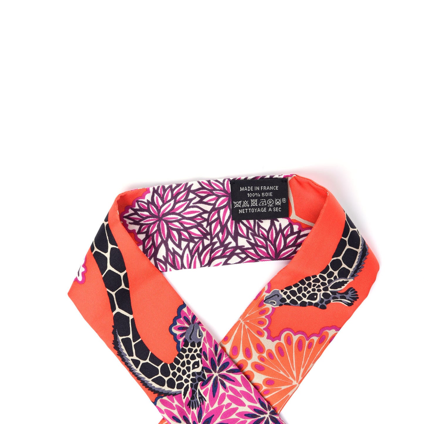 Silk The Three Graces Twilly Vermillion Fuchsia