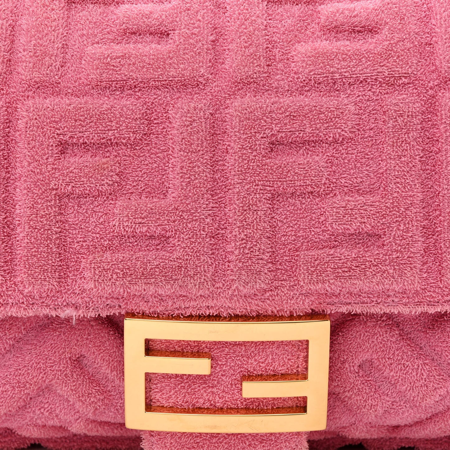 Terry Cloth Vitello Century Matte FF 1974 Embossed Baguette Lollypop