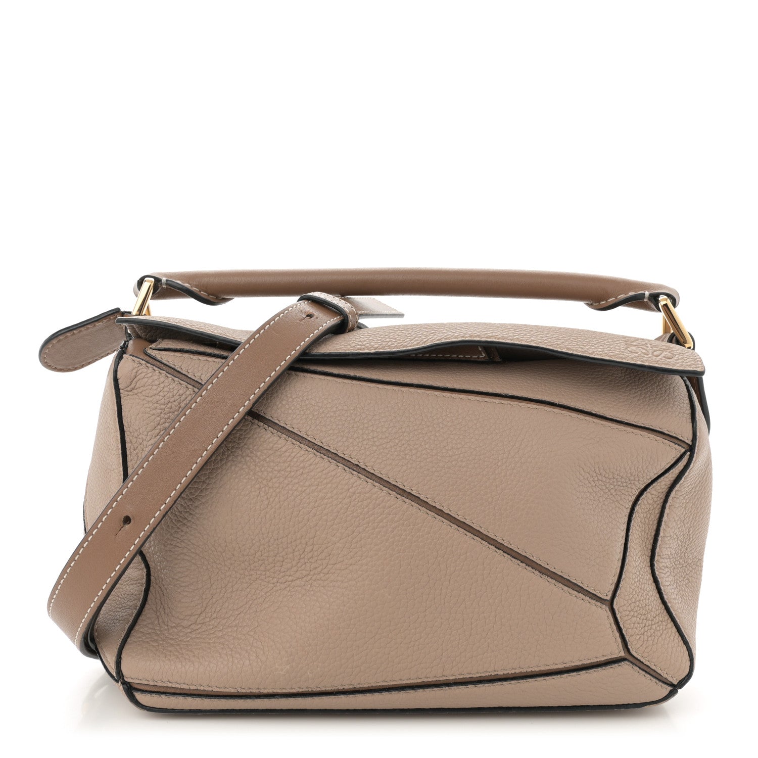 ルイボス Loewe Grained Calfskin Small Puzzle Bag Sand Mink 1634538