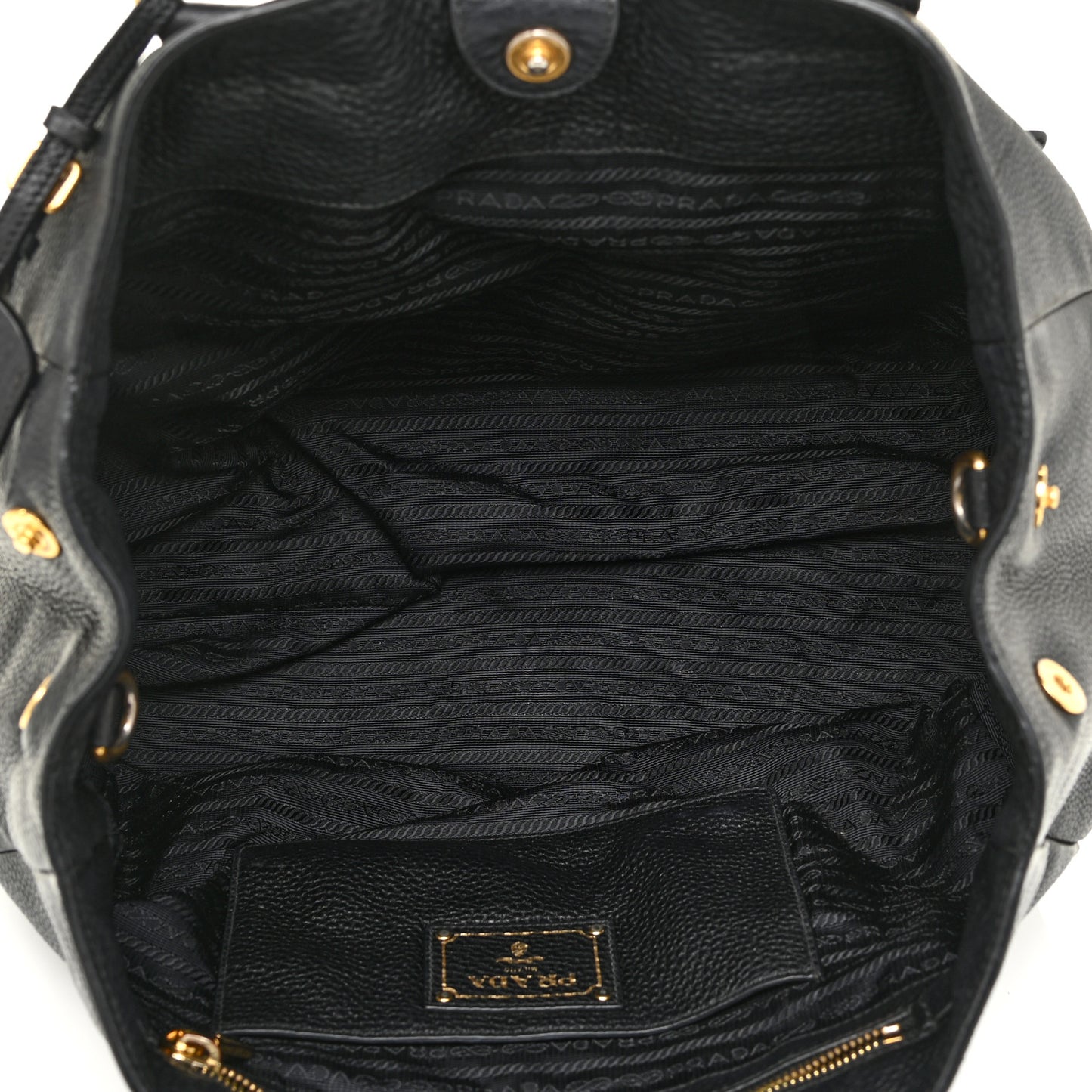 Vitello Daino Shopping Satchel Black