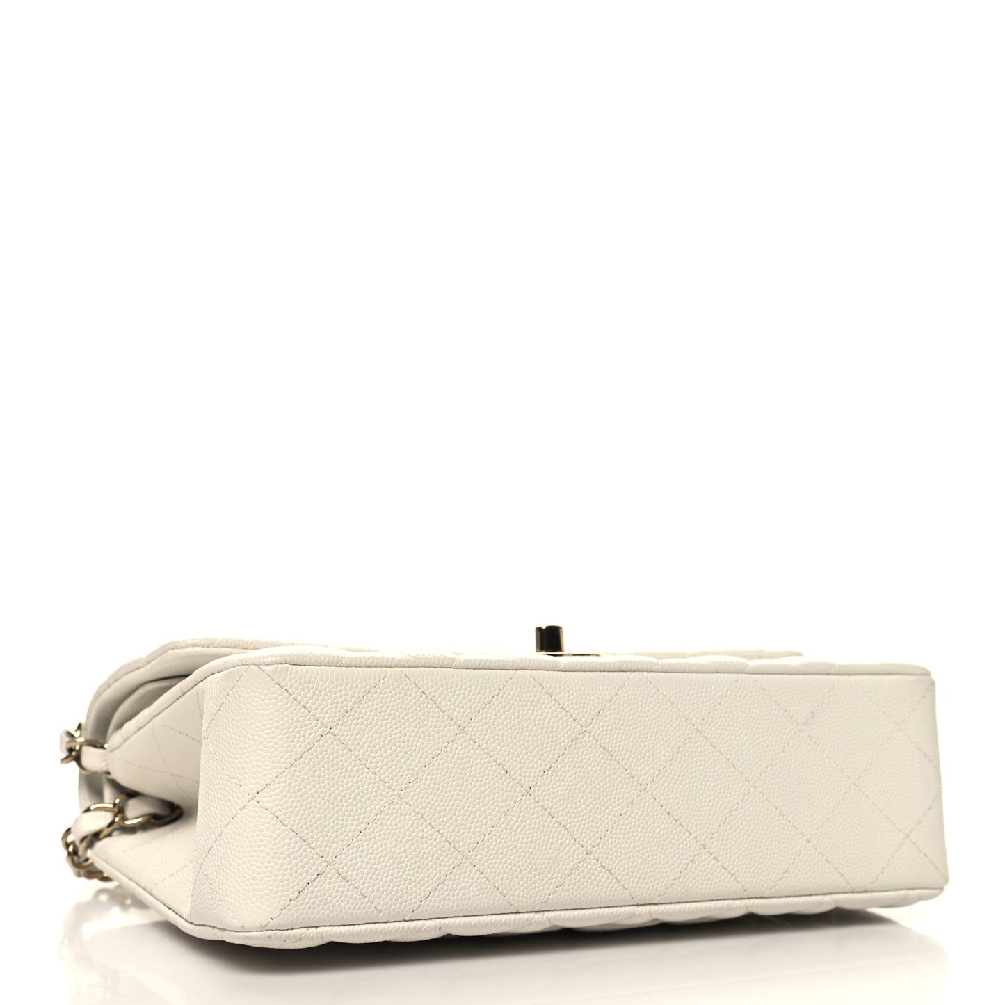 Caviar Quilted Small Double Flap White