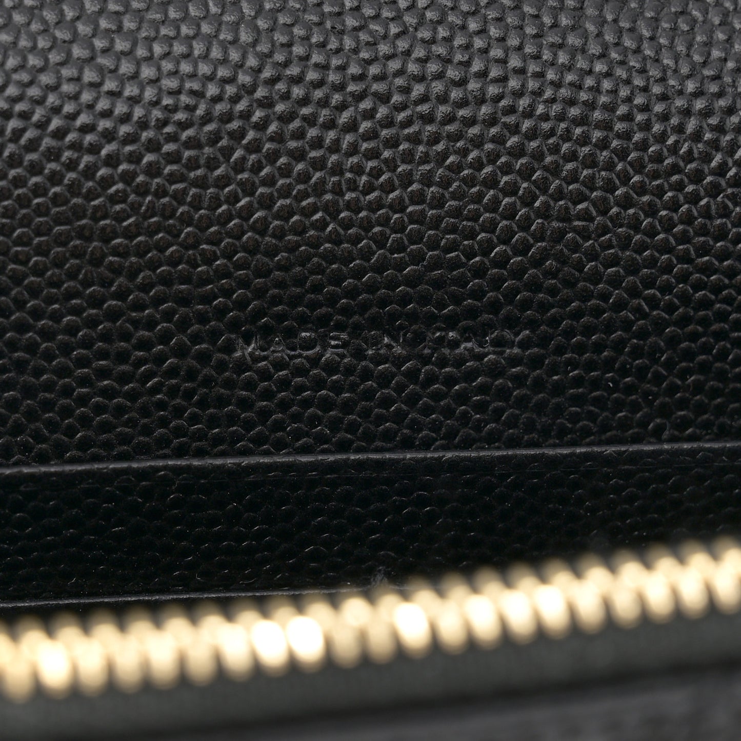 Grain De Poudre Matelasse Chevron Monogram Envelope Chain Wallet Black