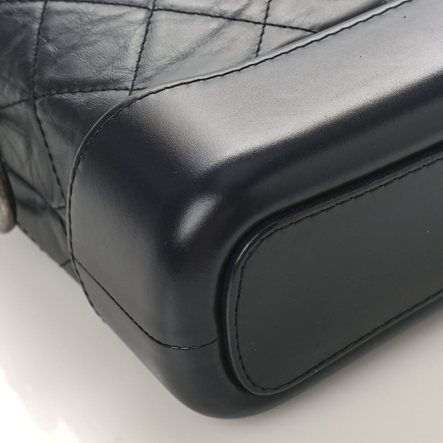 Aged Calfskin Quilted Small Gabrielle Hobo Black