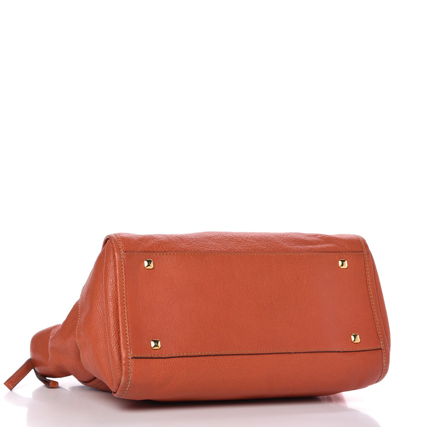Grained Calfskin Tote Orange