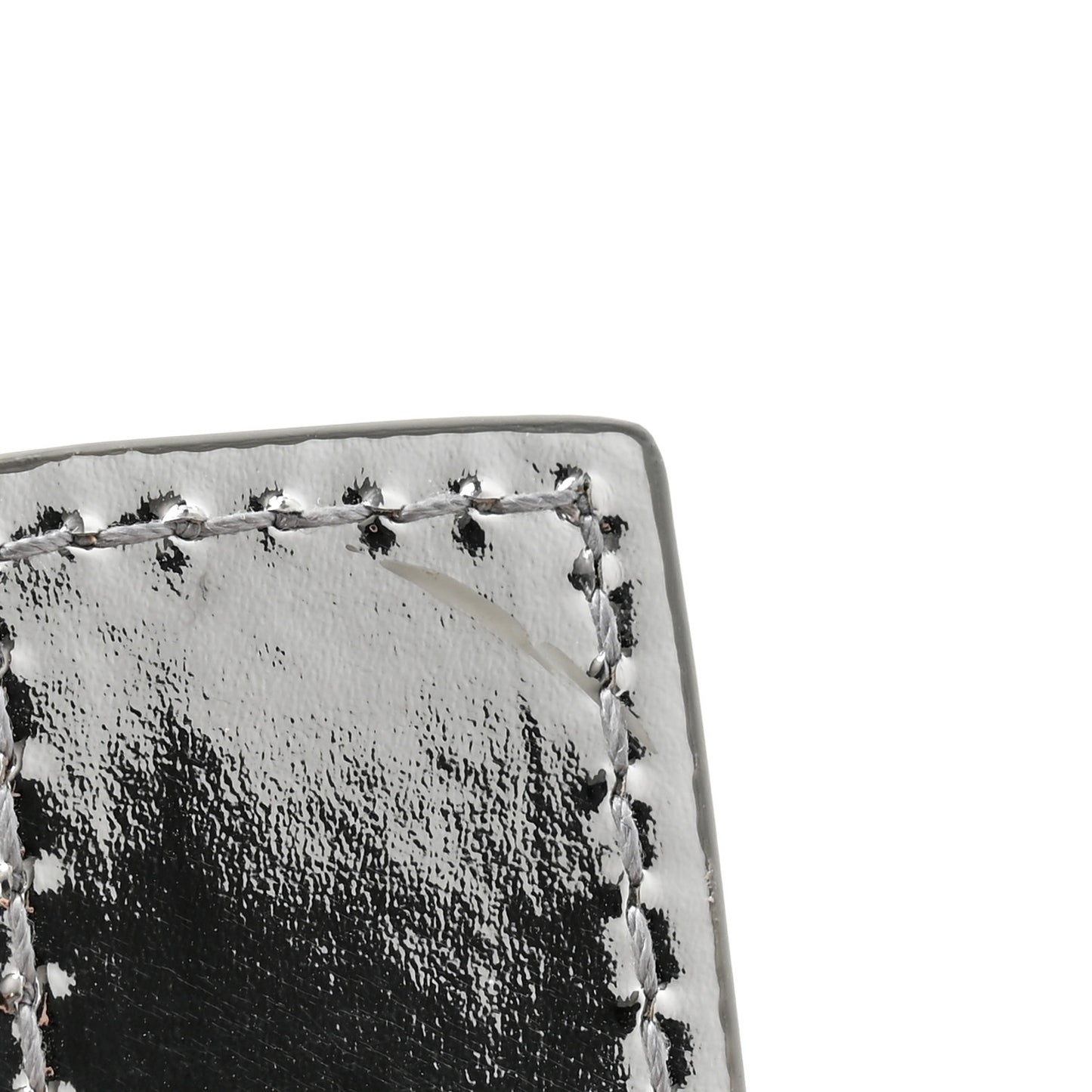 Metallic Lambskin Padded Cassette Crossbody Bag Silver
