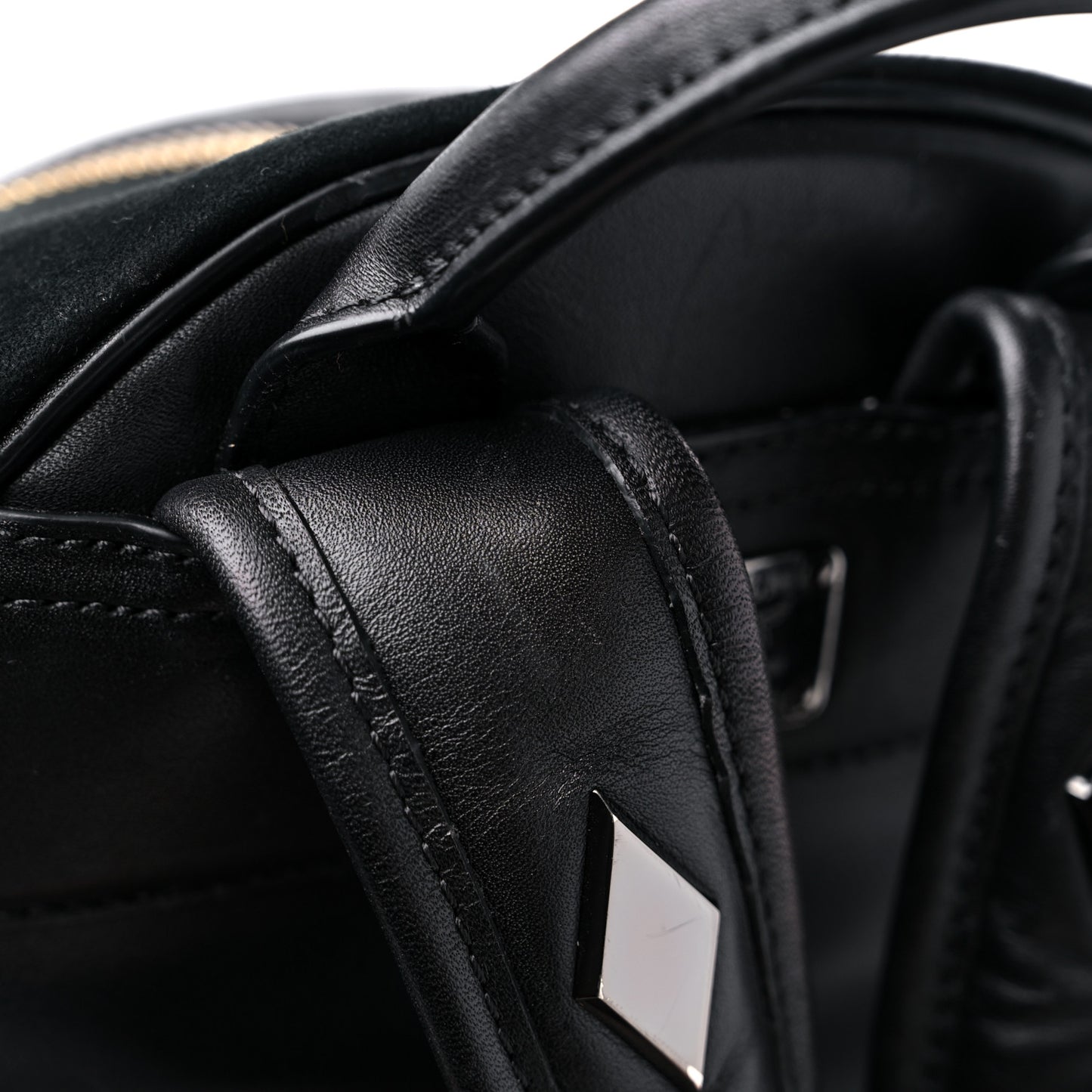 Suede Crystal Victory Patch Backpack Black