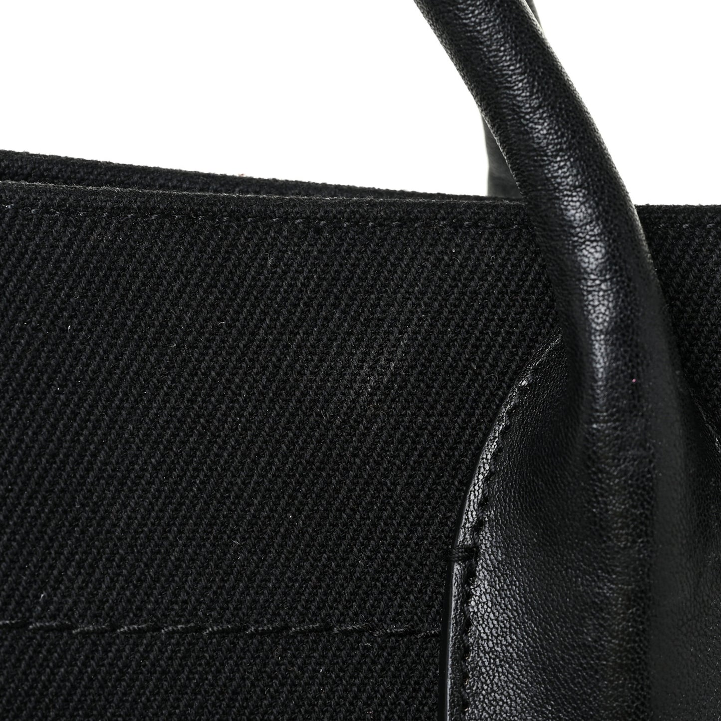 Linen Calfskin Rive Gauche Tote Black