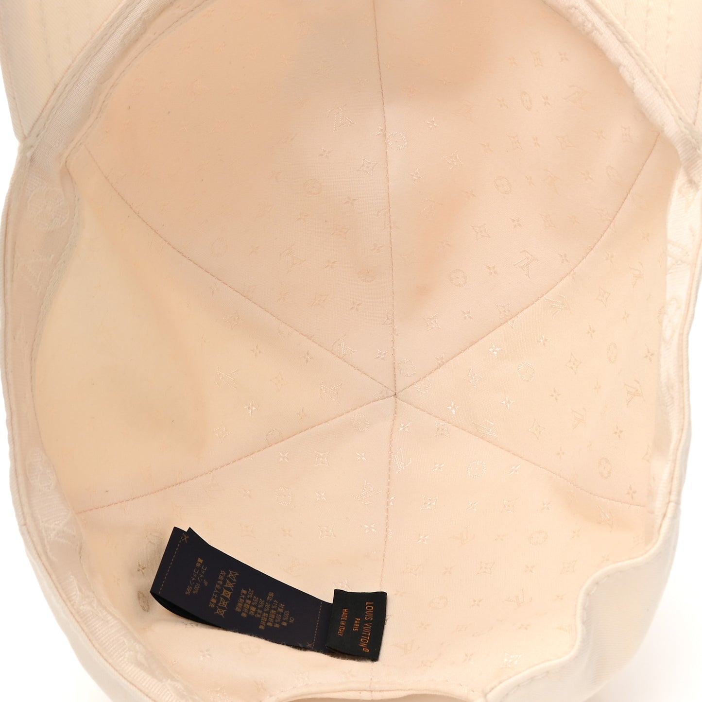 Cotton LV Signature Cap L Beige