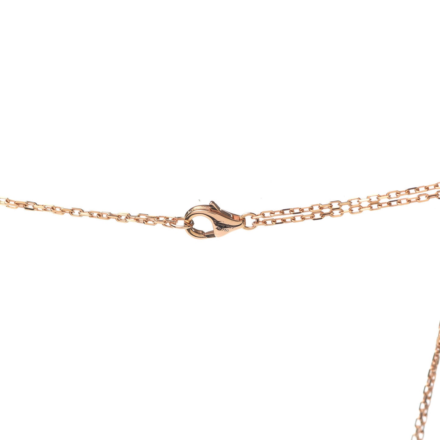 18K Pink Gold 2 Diamond LOVE Necklace
