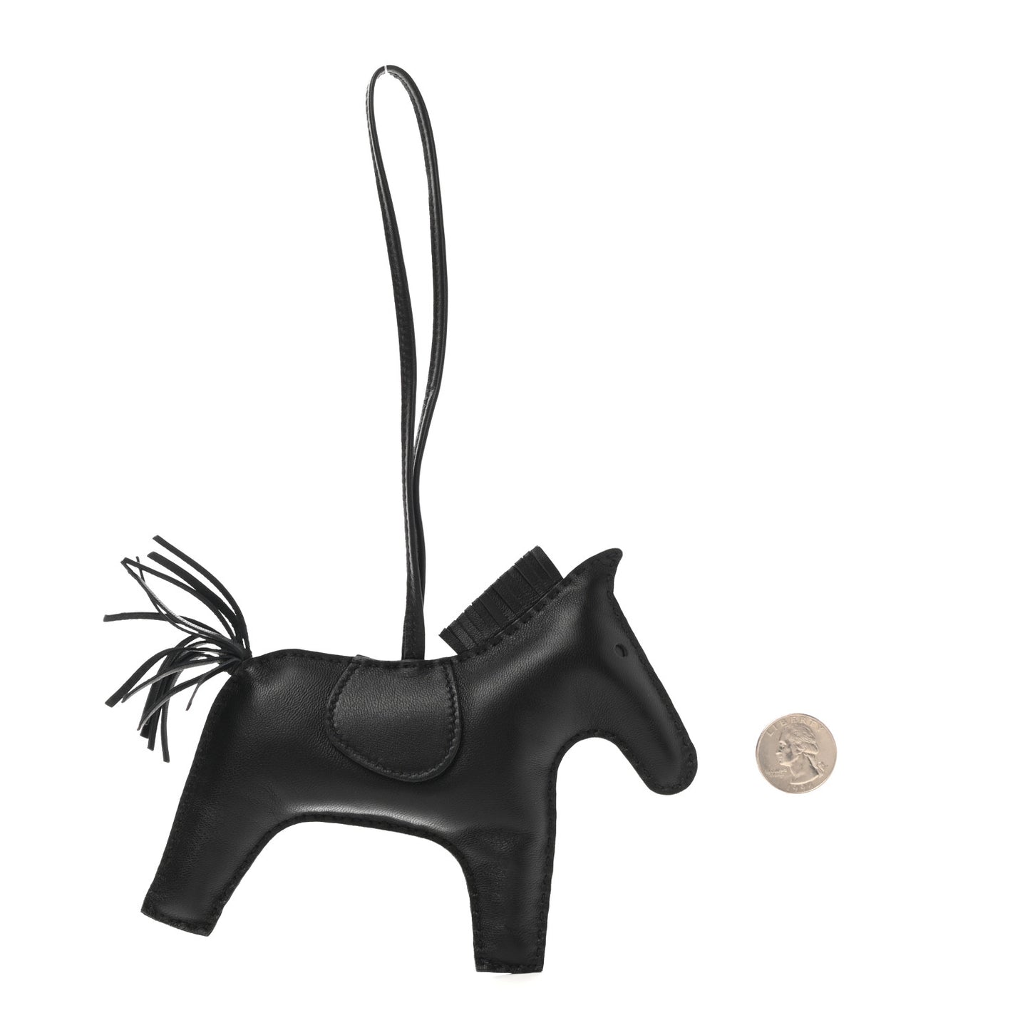 Milo Lambskin Grigri Rodeo Horse Bag Charm GM So Black