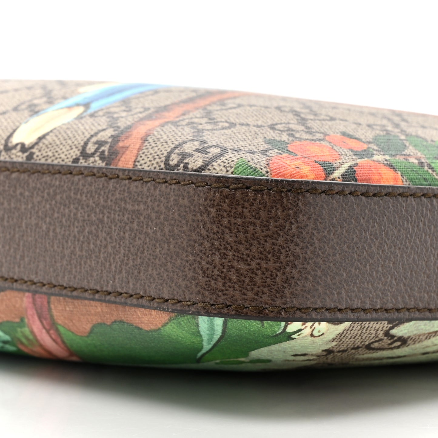 GG Supreme Monogram Tian Web Medium Flat Messenger Beige Multicolor New Acero