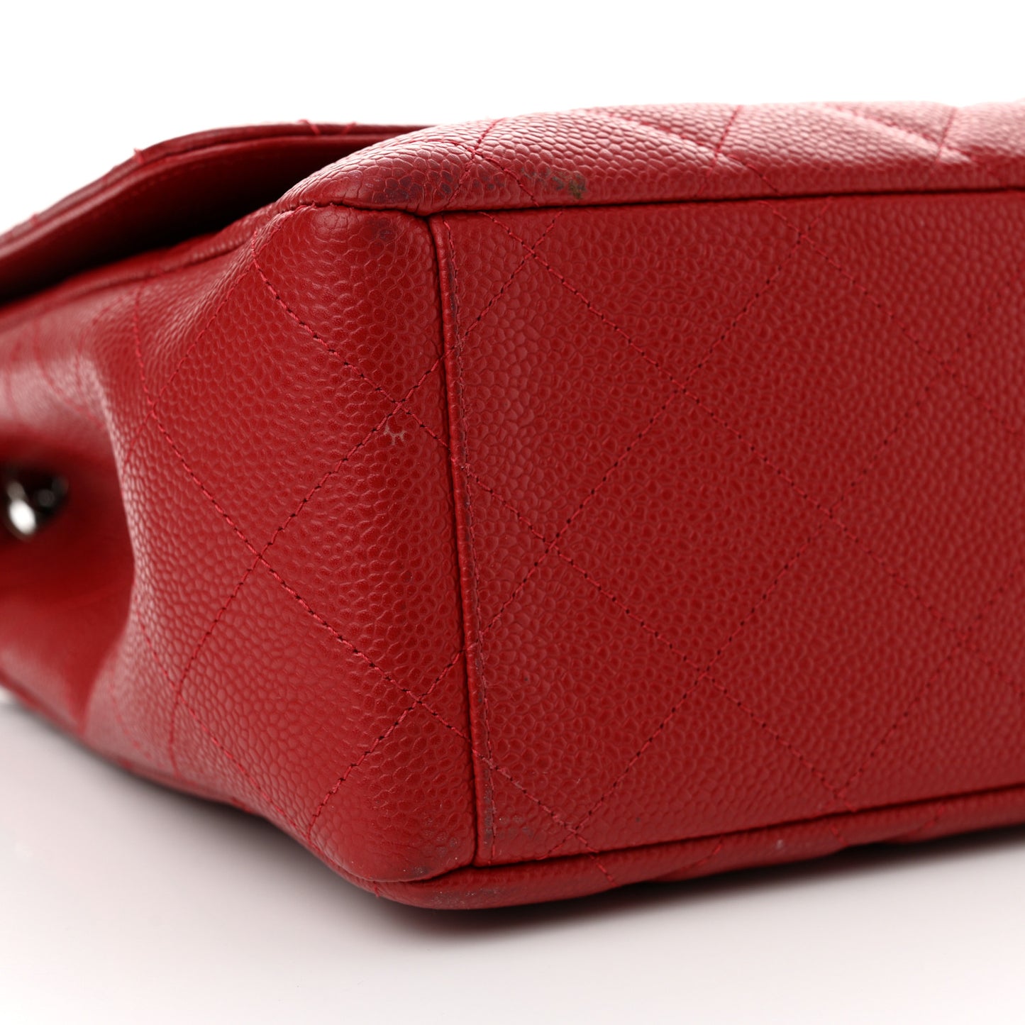 Caviar Quilted Maxi Single Flap Red