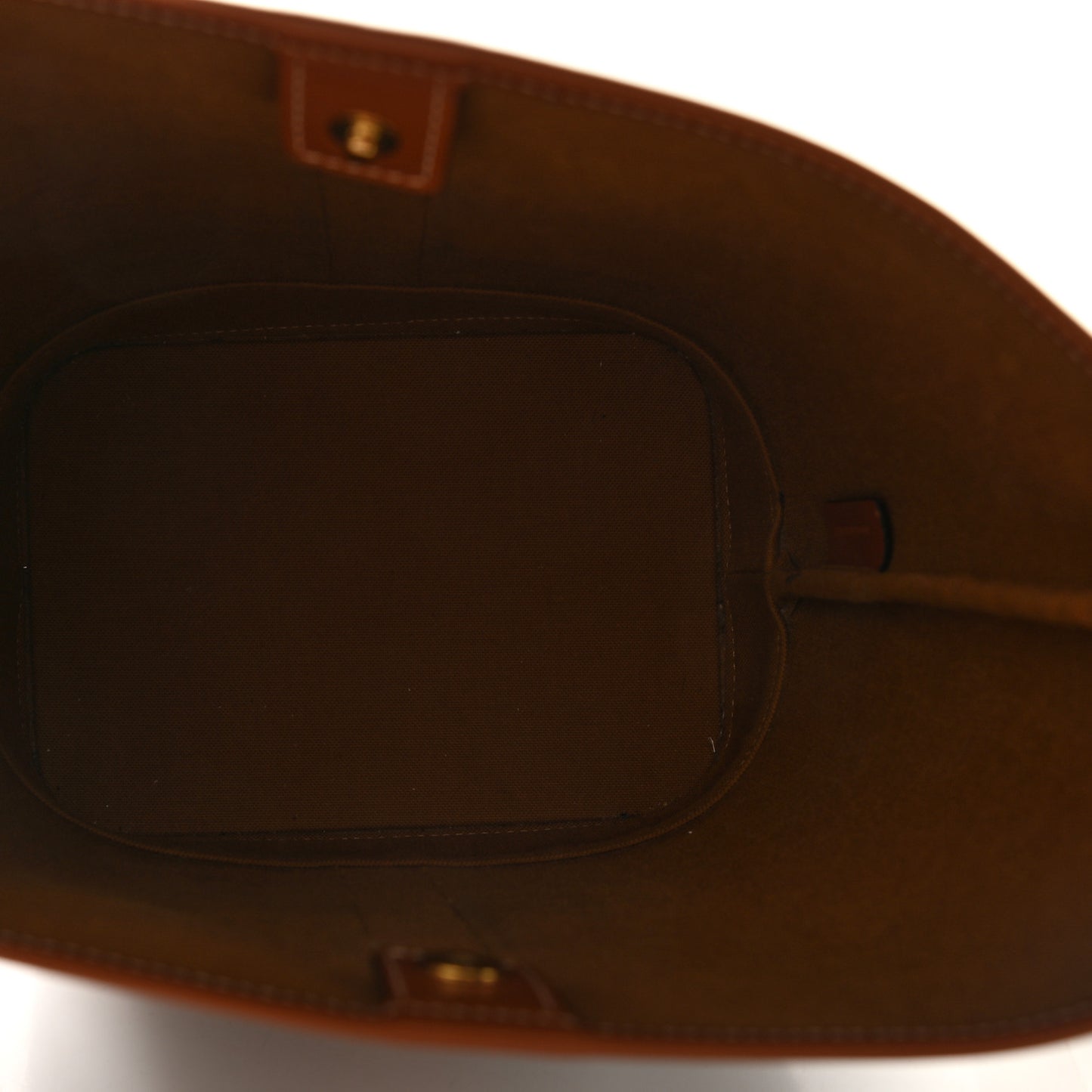 Triomphe Canvas Calfskin Small Bucket Bag Tan