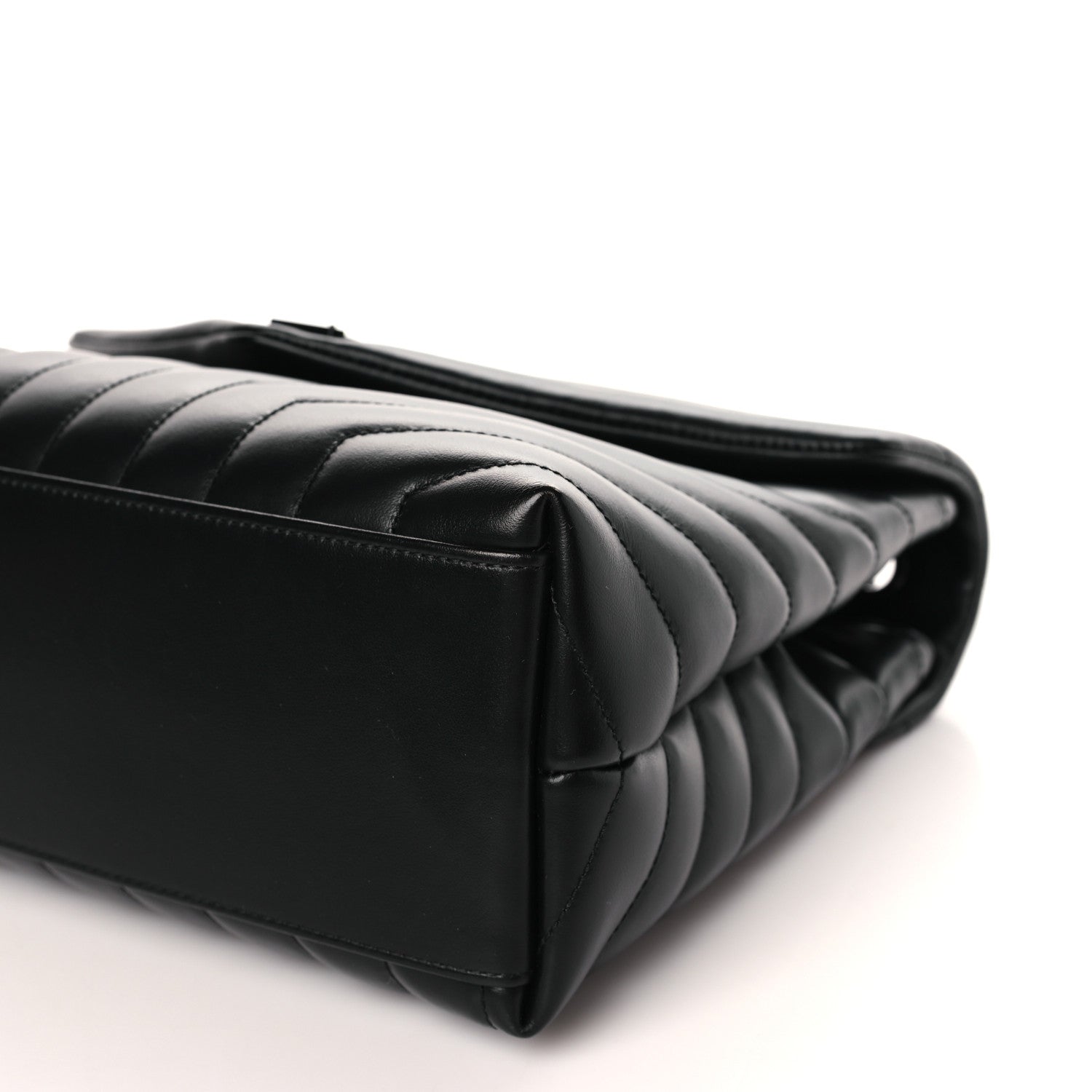 Saint Laurent Calfskin Y Quilted Monogram Monochrome Medium Loulou Chain Satchel Black 9 of 9