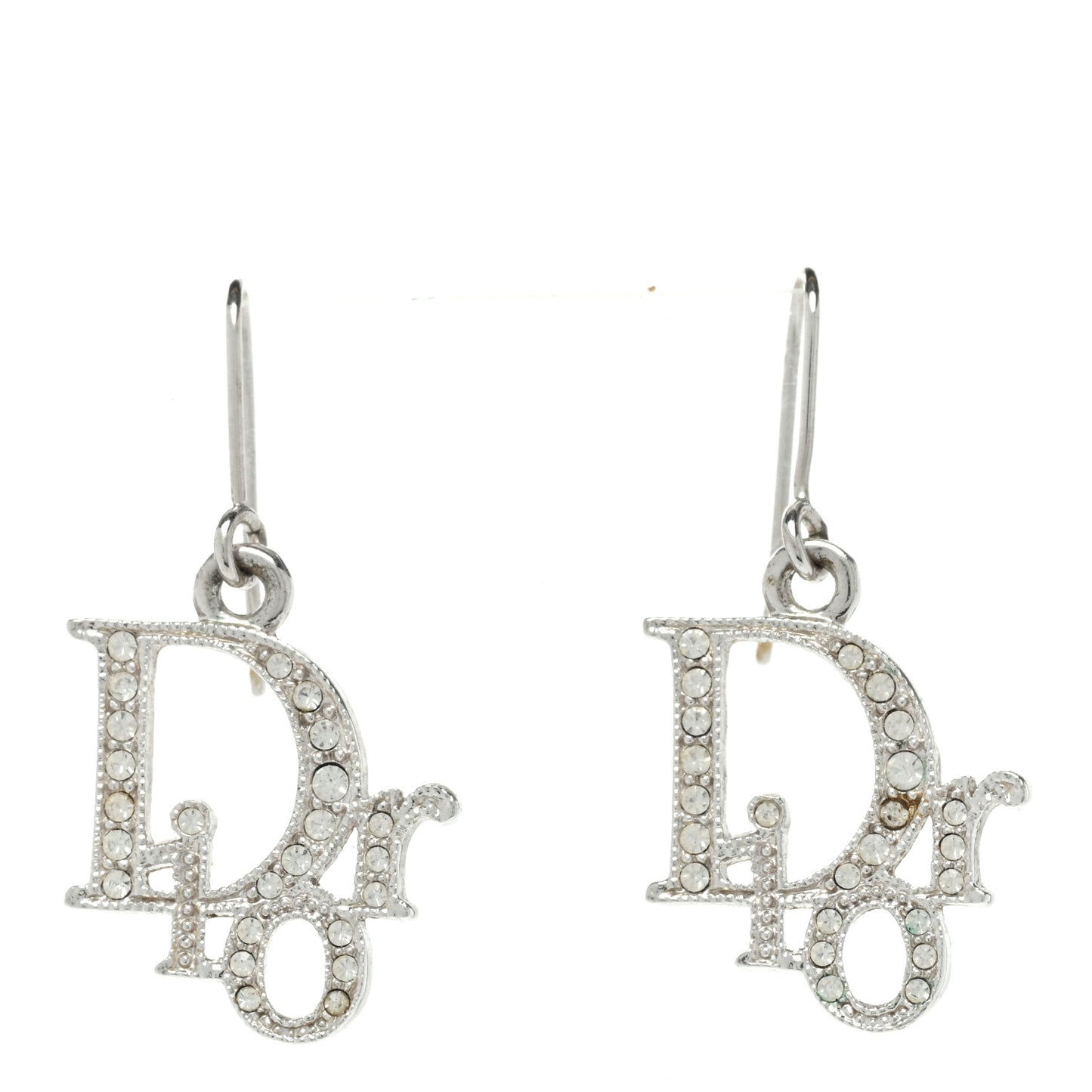 Crystal Logo Earrings Silver