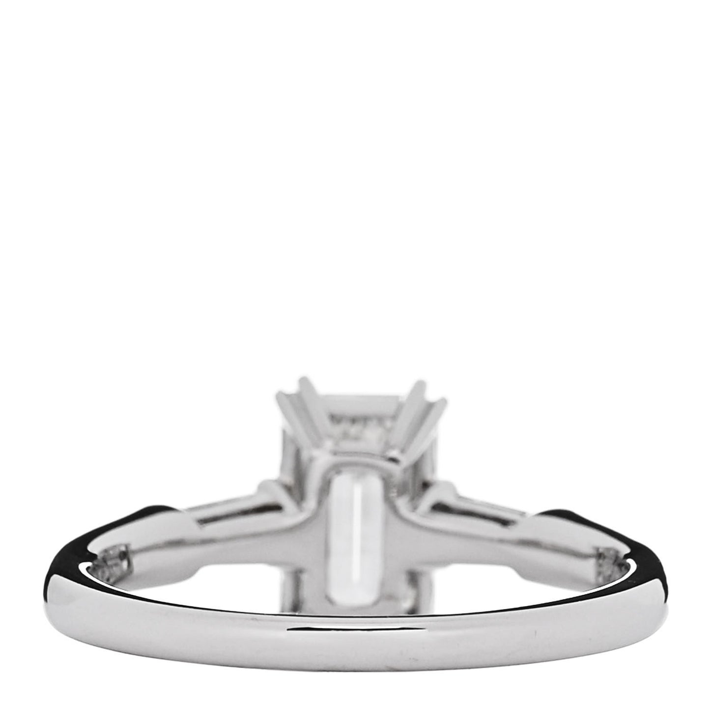 Platinum Diamond 1.157ct Emerald Cut Tapered Baguette Engagement Ring 50 5.25