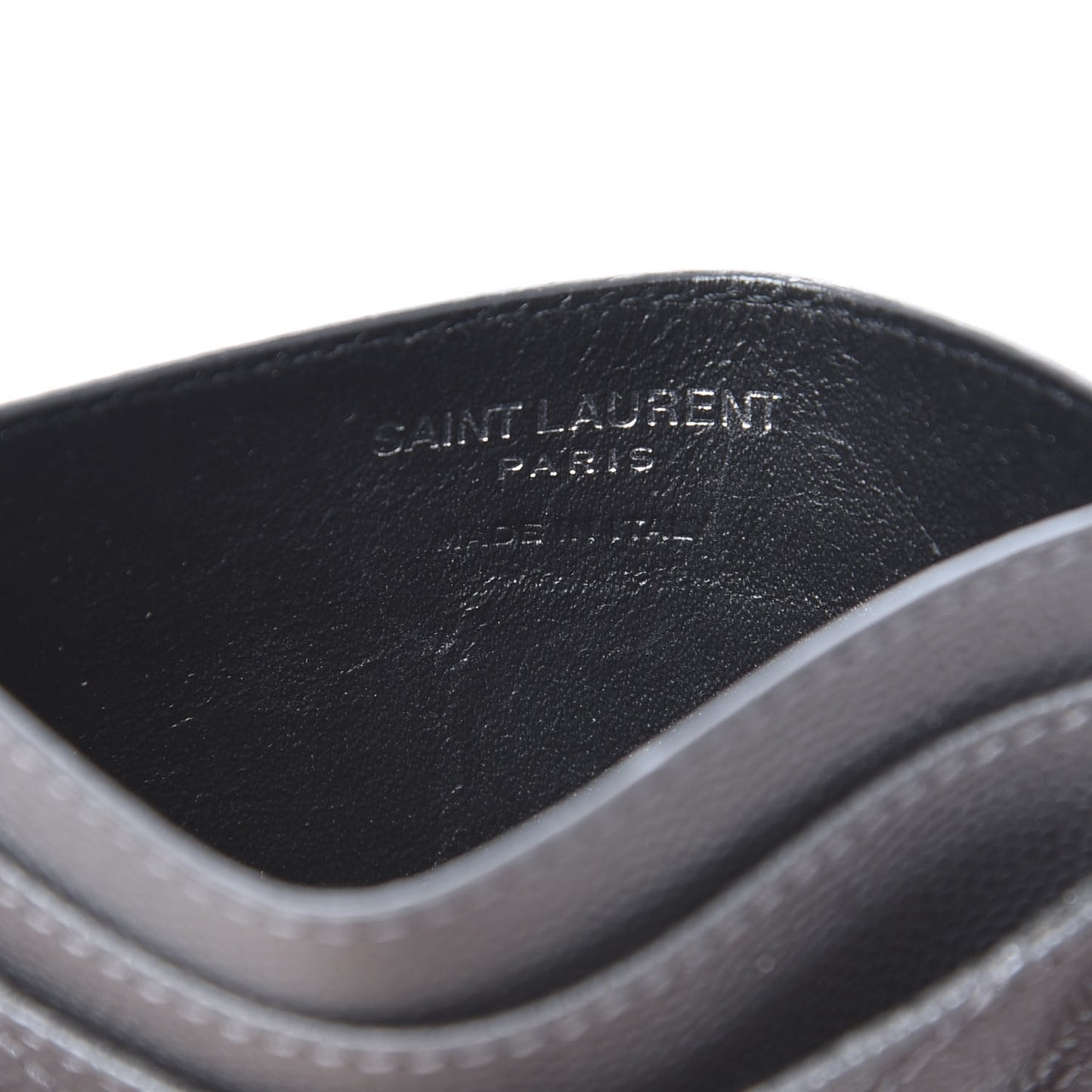 Grain De Poudre Matelasse Chevron Monogram Credit Card Case Earth