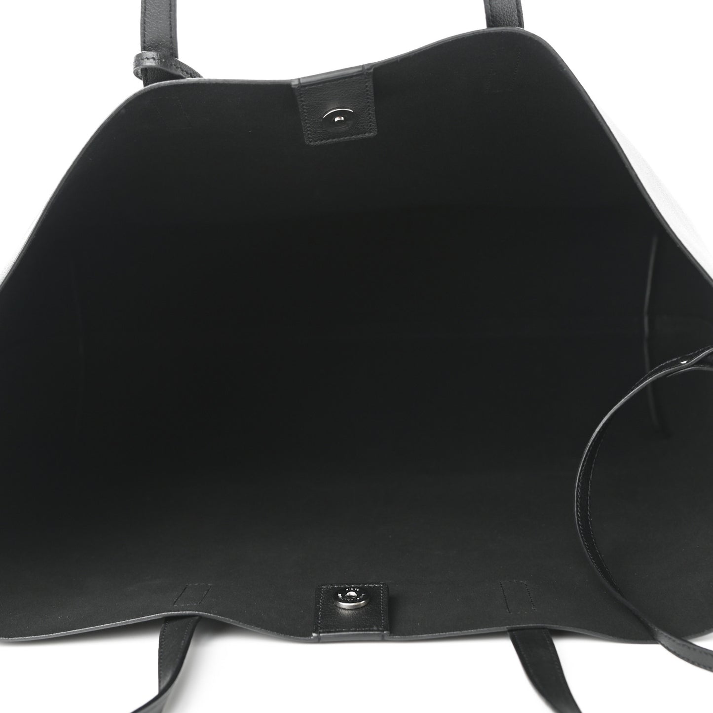 Calfskin Large Fringe Shopping Tote Black