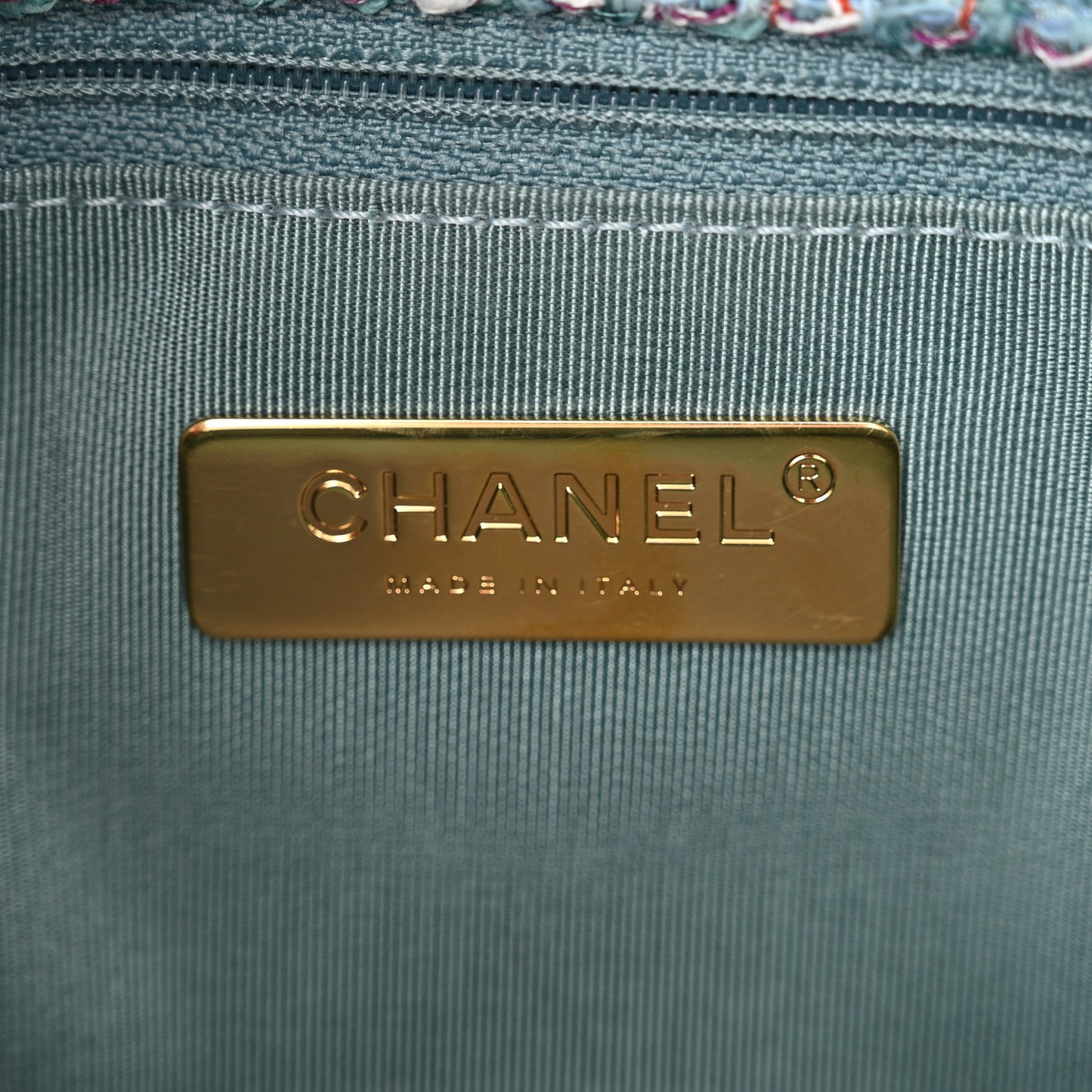 Tweed Quilted Medium Chanel 19 Flap Blue Multicolor