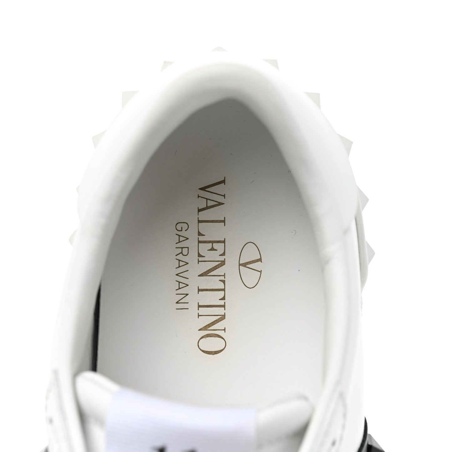 Calfskin Rockstud Untitled Open Sneakers 37.5 White Black