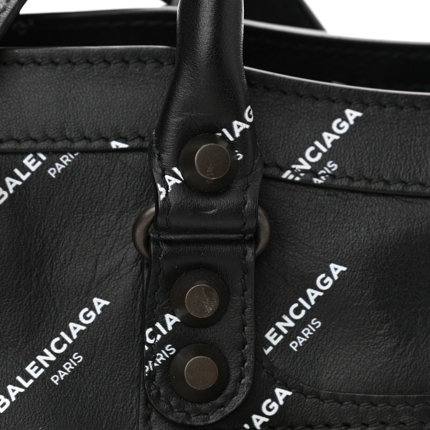 Veau Allover Logo Classic Hardware S City Black White