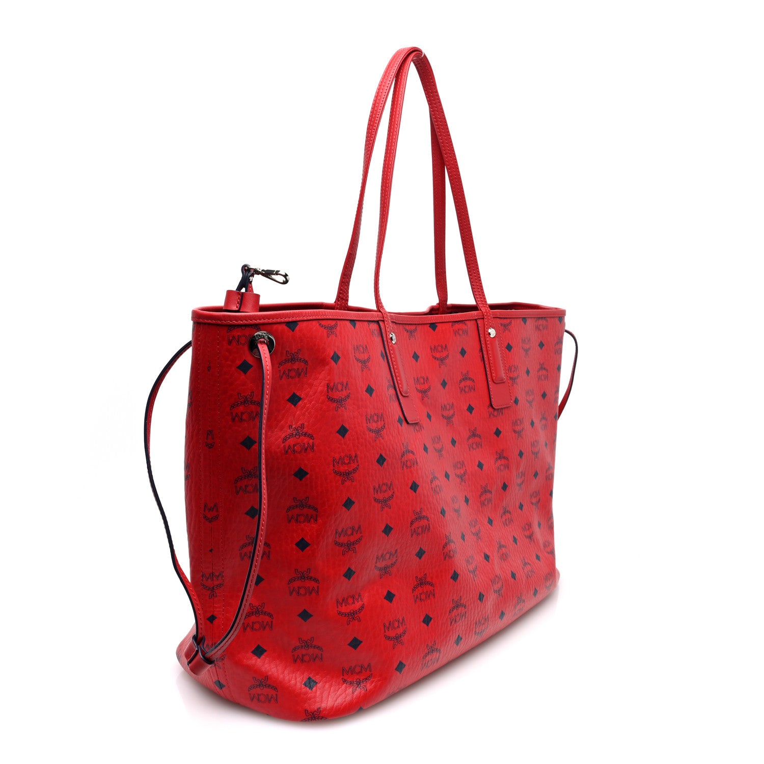 MCM Visetos Large Liz Reversible Shopper Tote Ruby Red 4 of 15