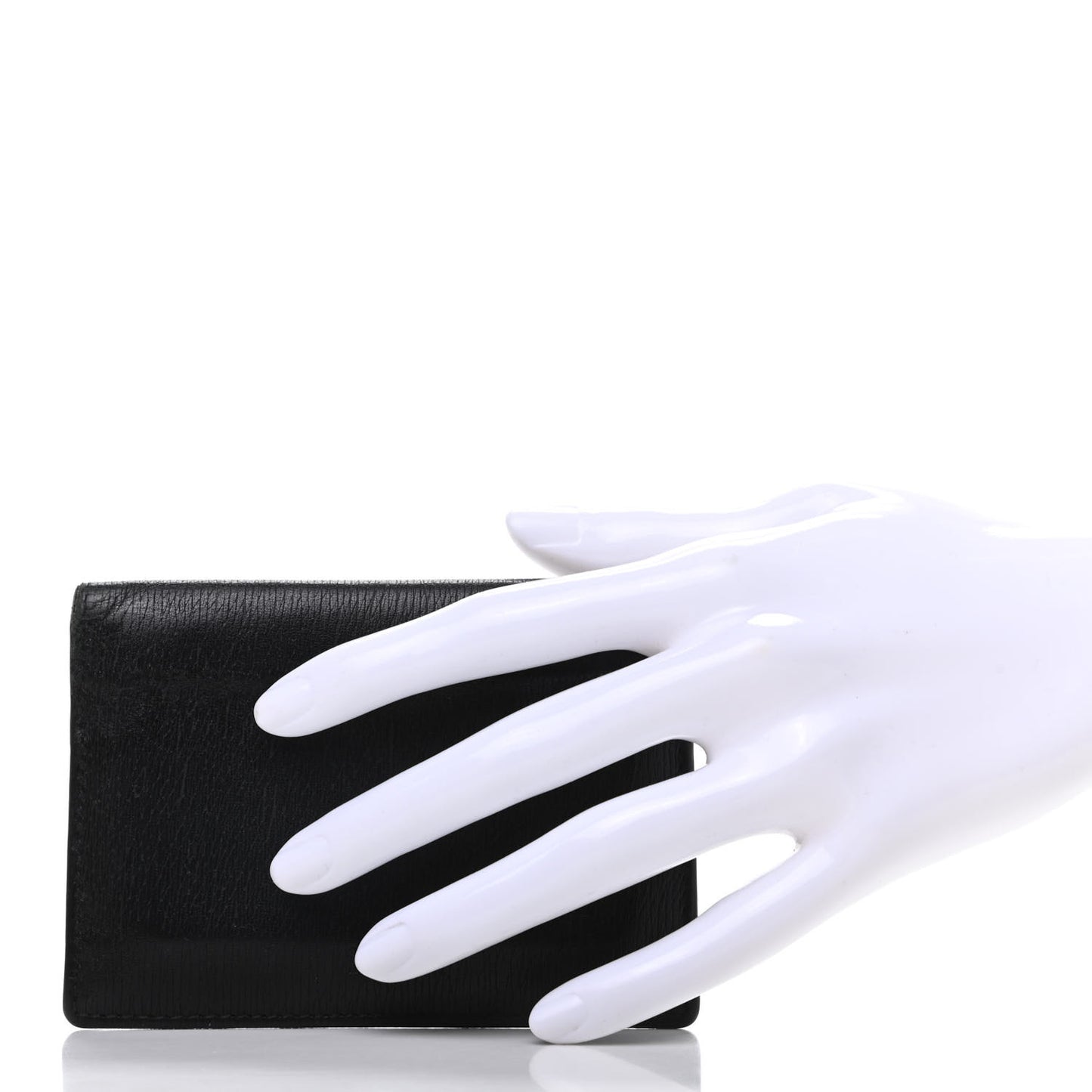 Calfskin Train Pass Case Black