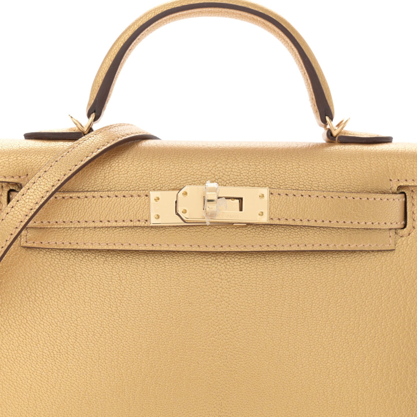 Metallic Chevre Chamkilight Mini Kelly Sellier 20 Dore