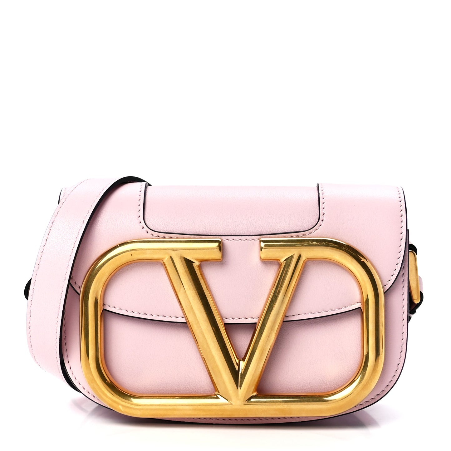 Calfskin Small Supervee Crossbody Bag Rose Quartz