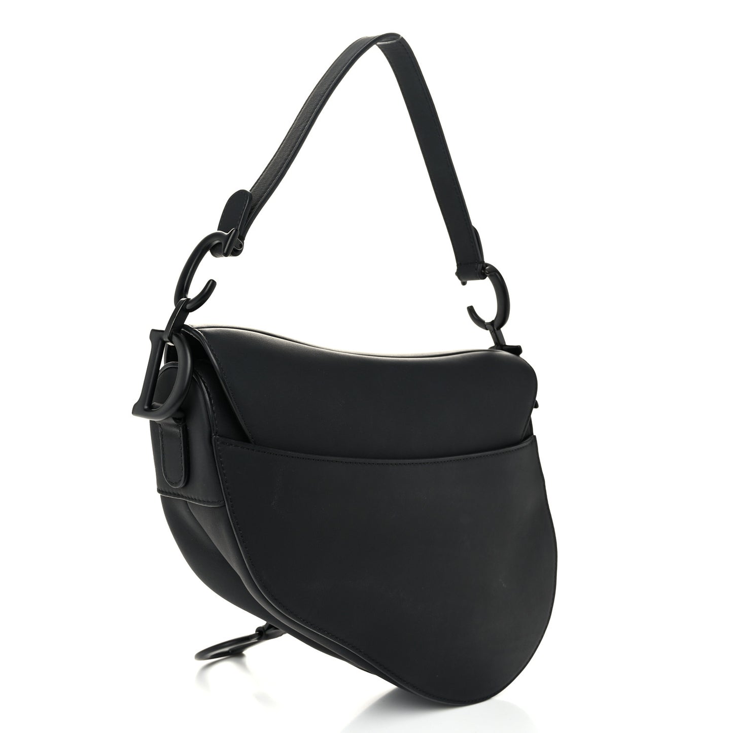 Ultra Matte Calfskin Saddle Bag Black