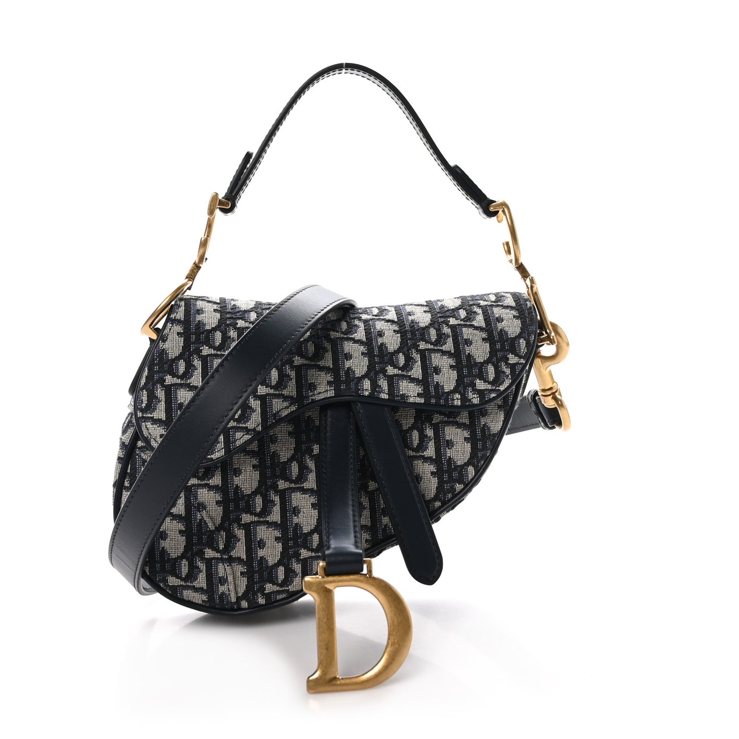 Oblique Mini Saddle Bag With Strap Blue