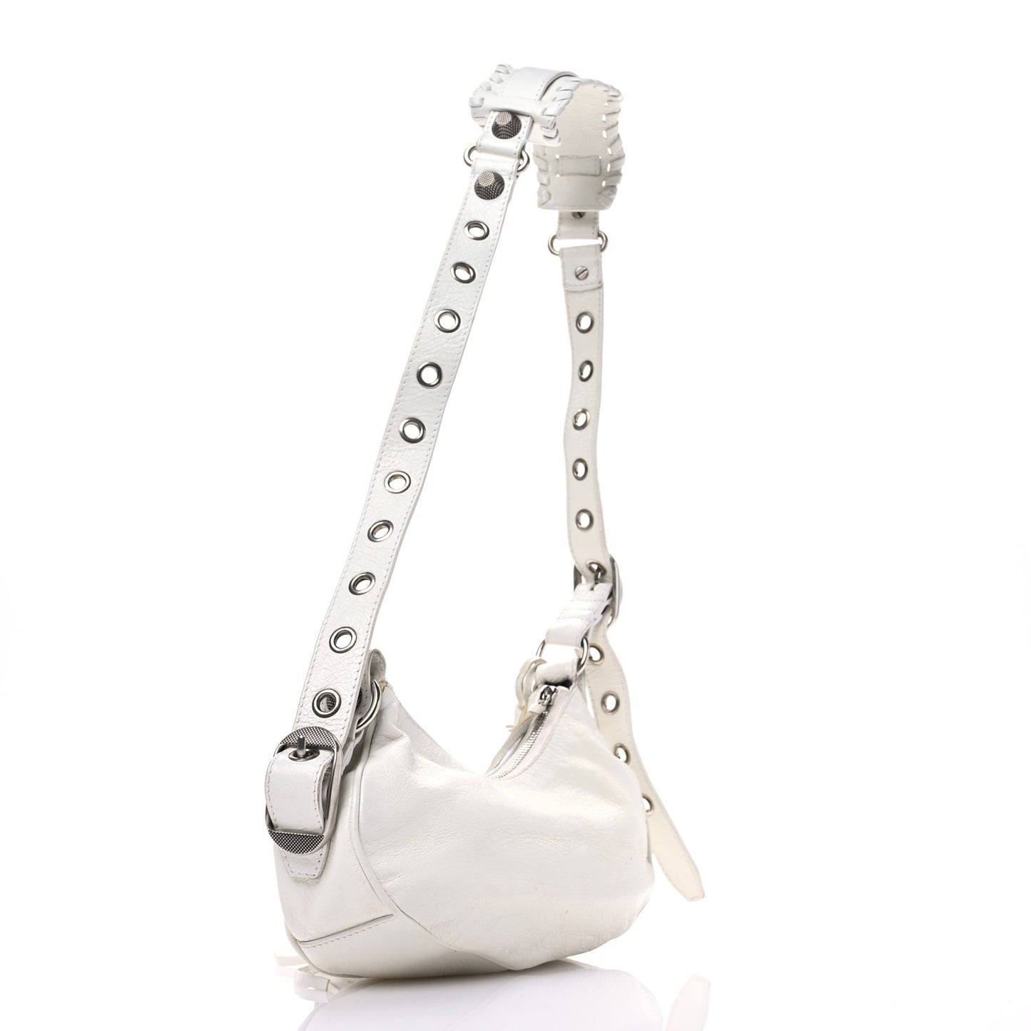Agneau Arena Le Cagole Shoulder Bag XS Optic White