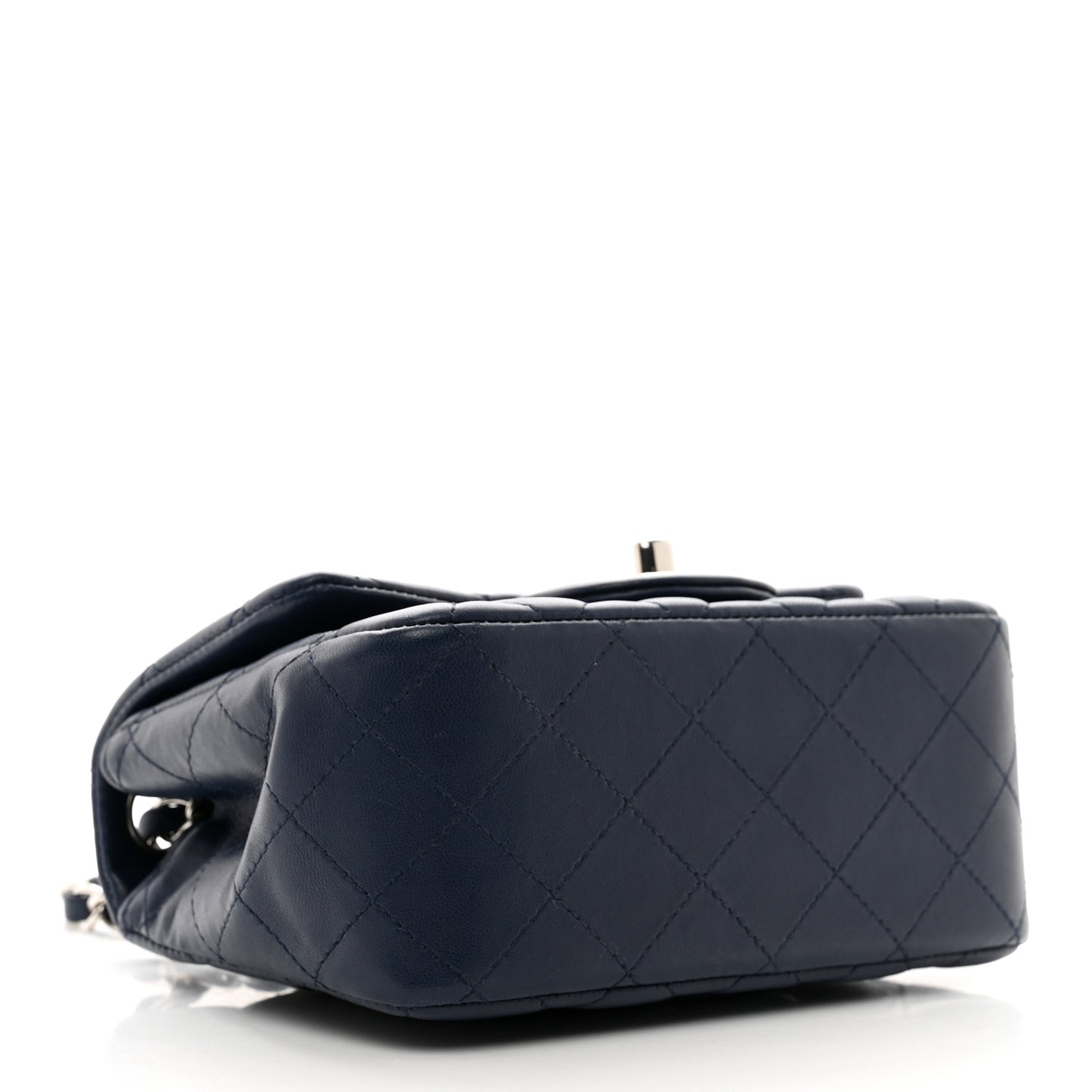 Lambskin Quilted Mini Square Flap Navy