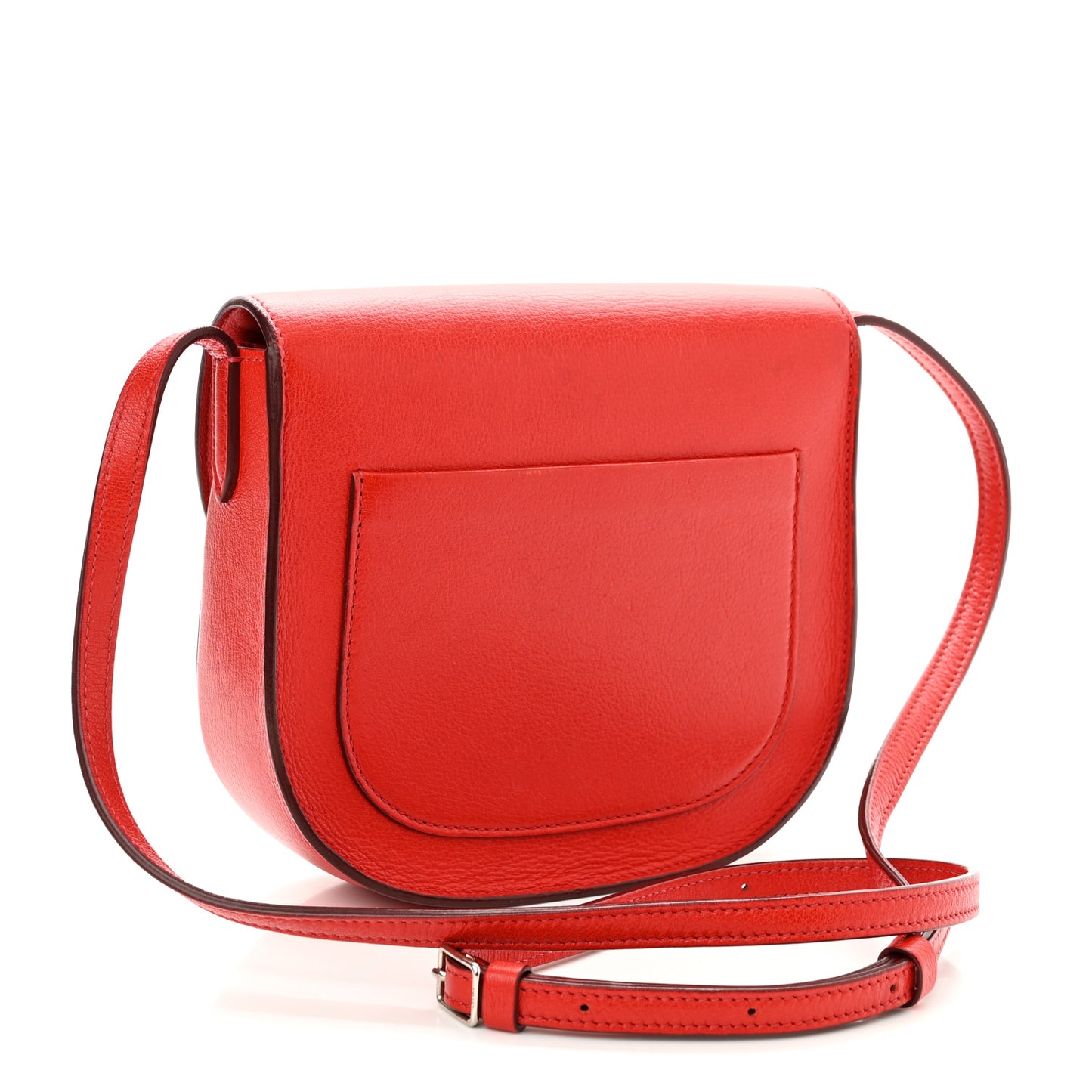 Grained Calfskin Small Trotteur Coquelicot