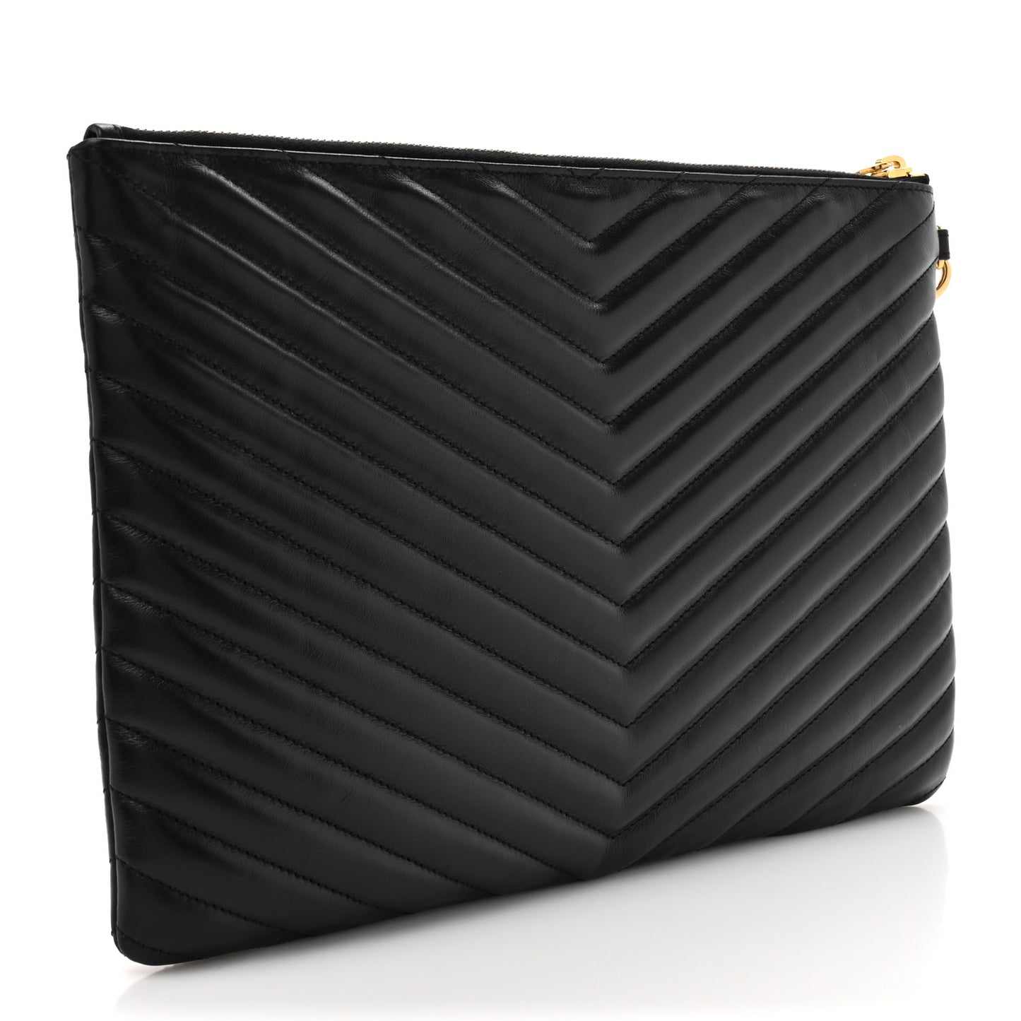 Calfskin Matelasse Monogram Cassandre Tablet Pouch Black