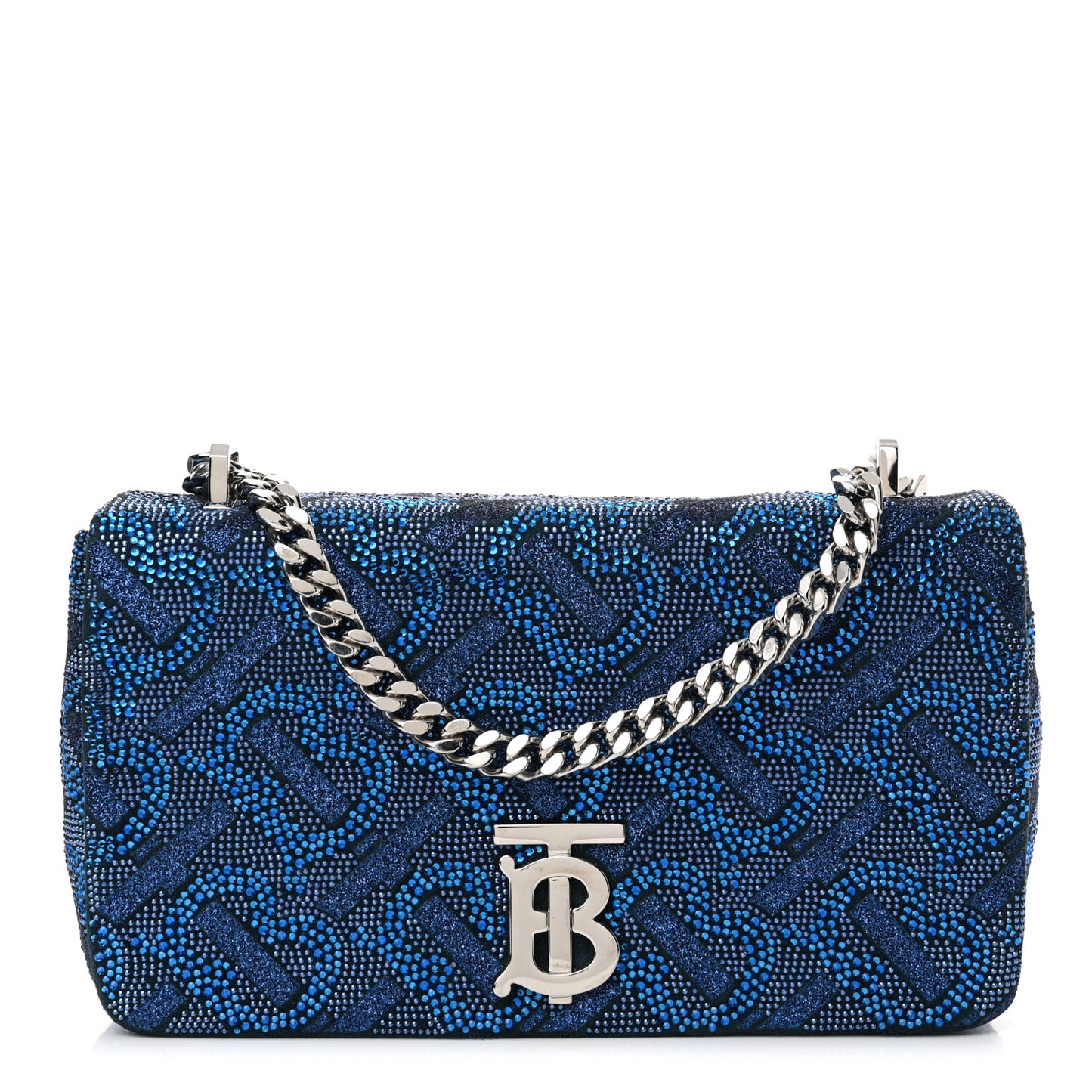 Glittery Crystal Embellished Small TB Lola Bag Blue
