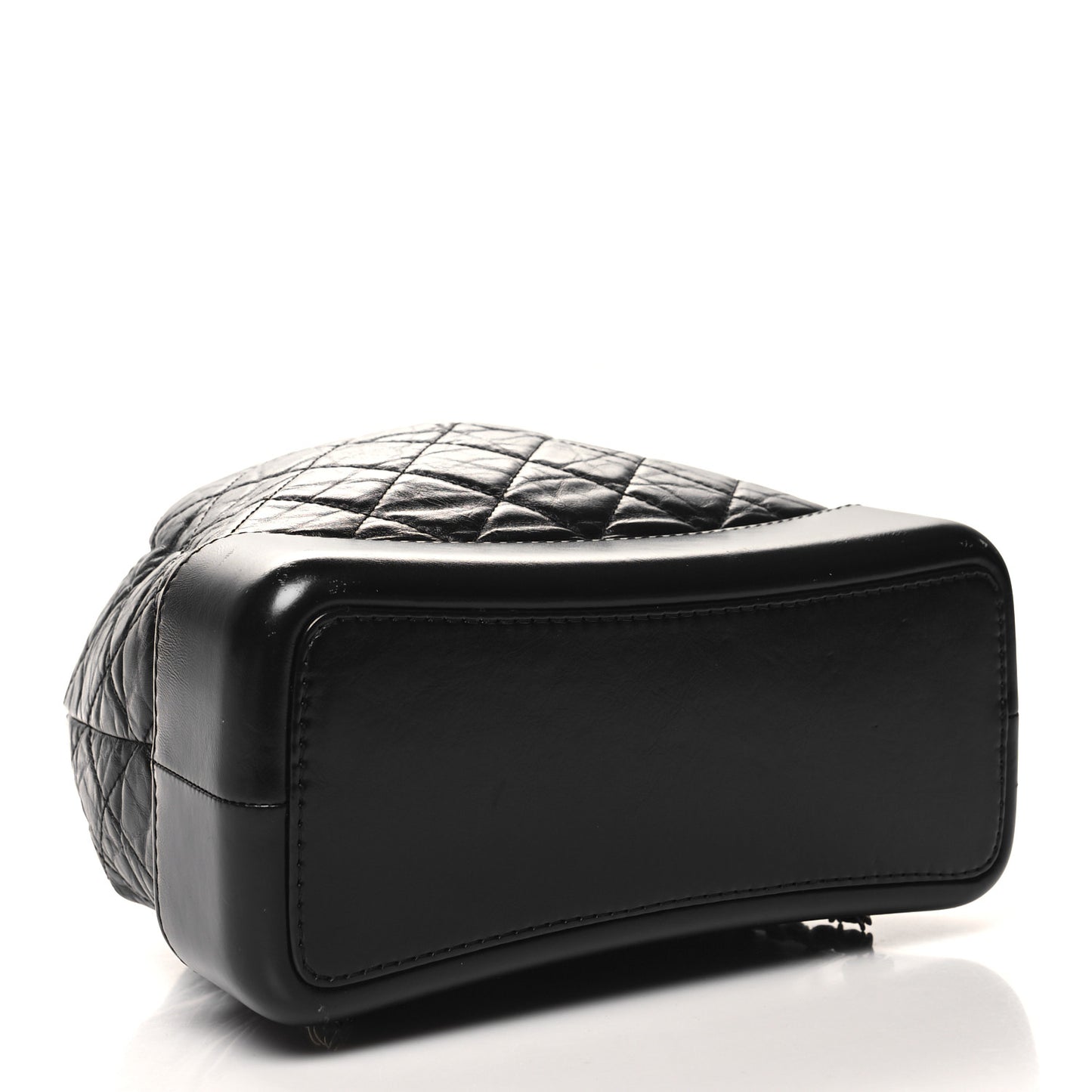 Aged Calfskin Quilted Gabrielle Backpack Black