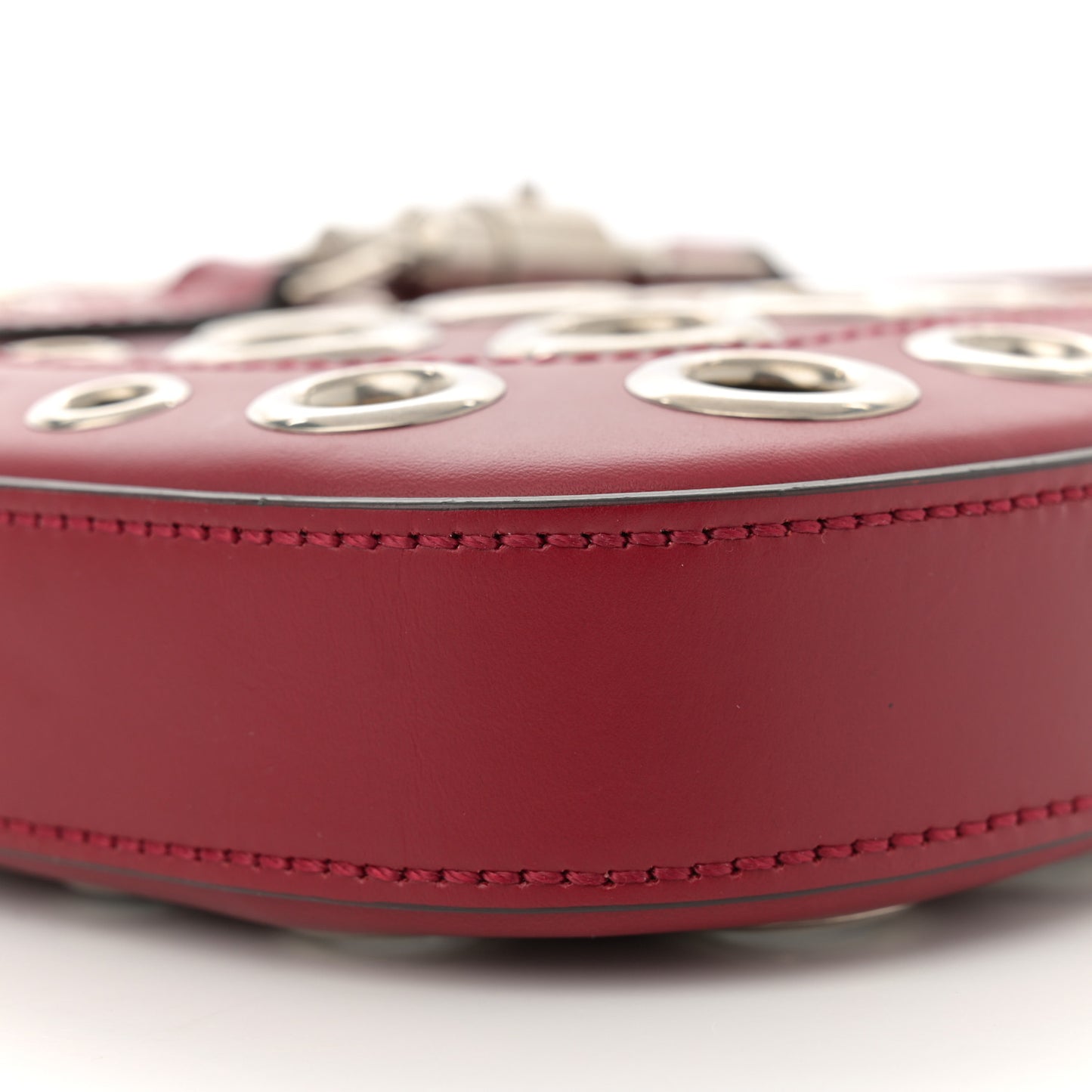 Calfskin Ha Ha Ha Jackie 1961 Eyelet Hobo Cherry Red