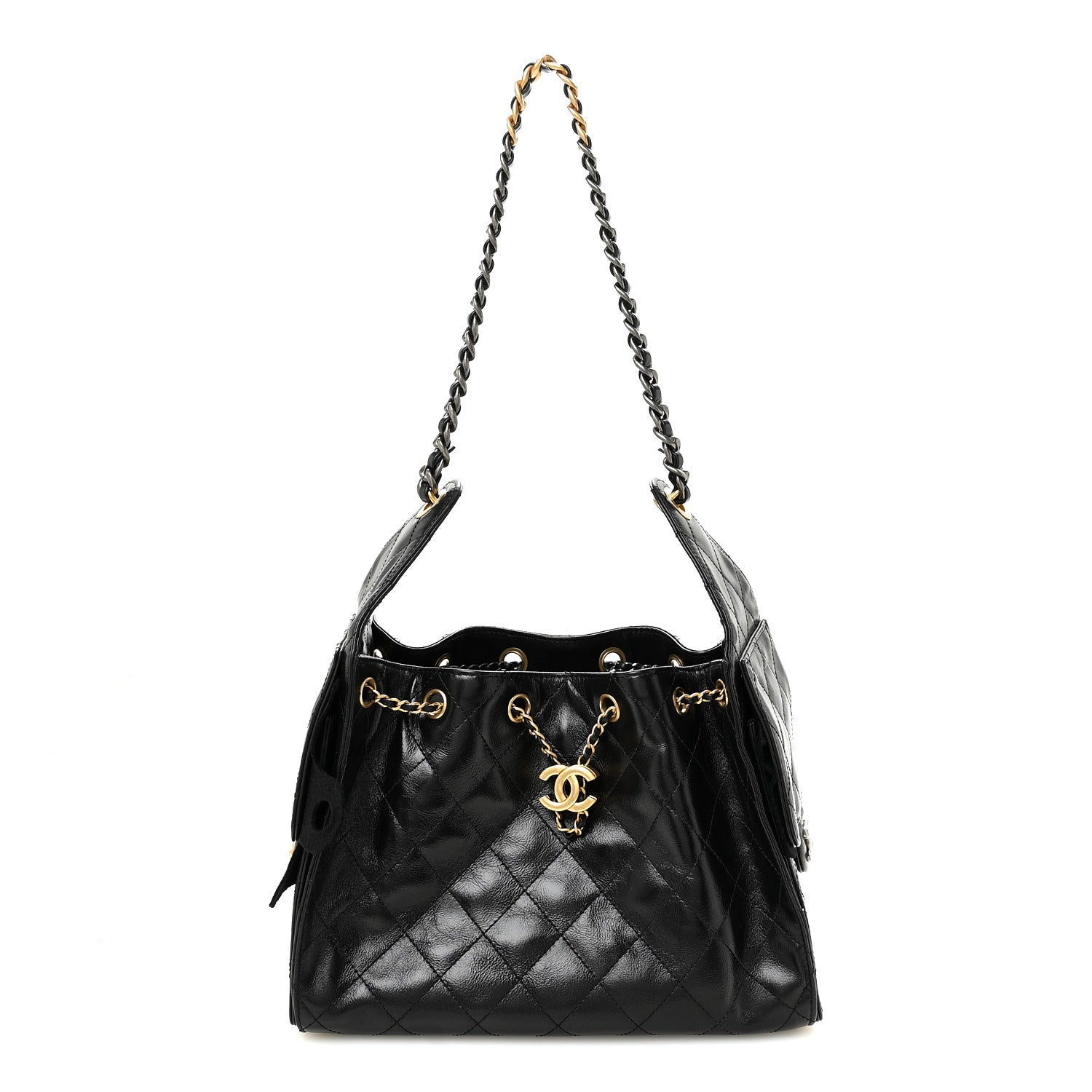 Chanel Shiny Crumpled Calfskin Quilted Small Chanel 25 Handbag