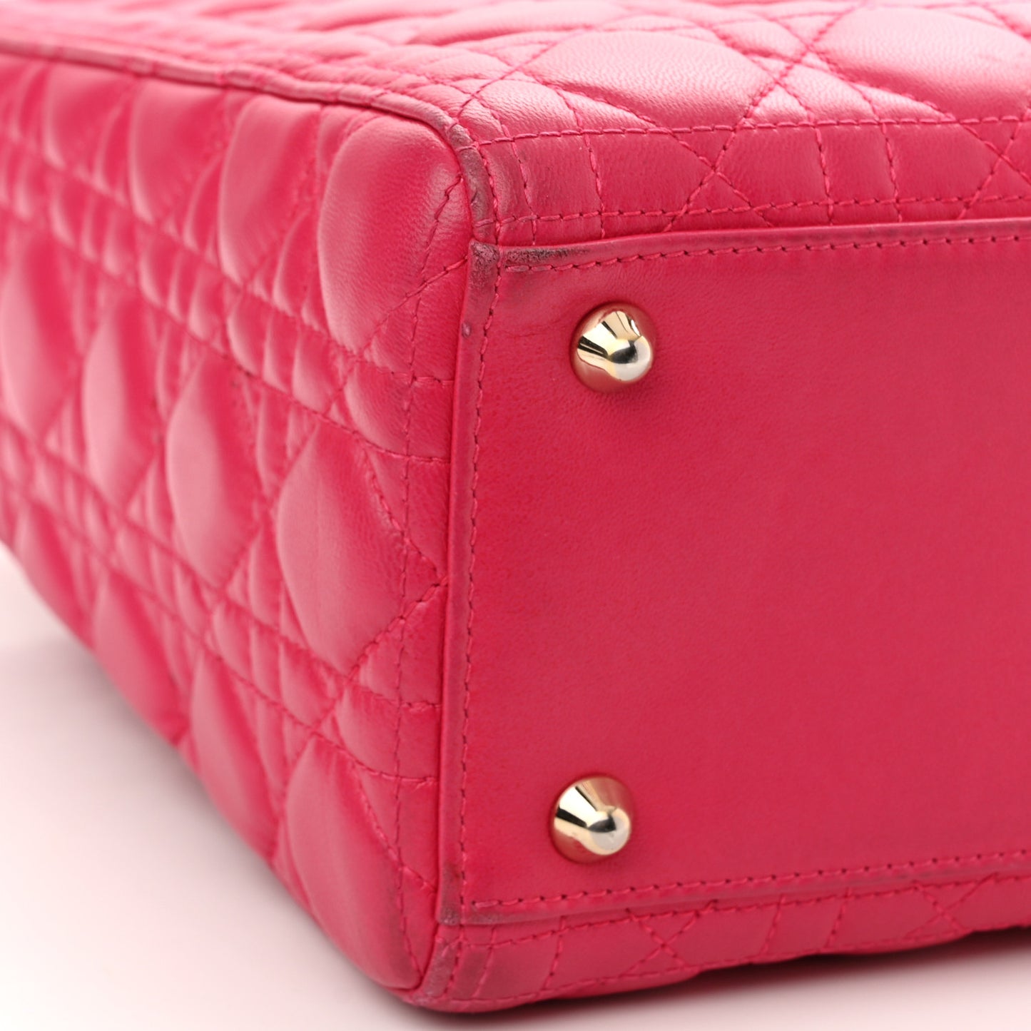 Lambskin Cannage Large Lady Dior Fuchsia
