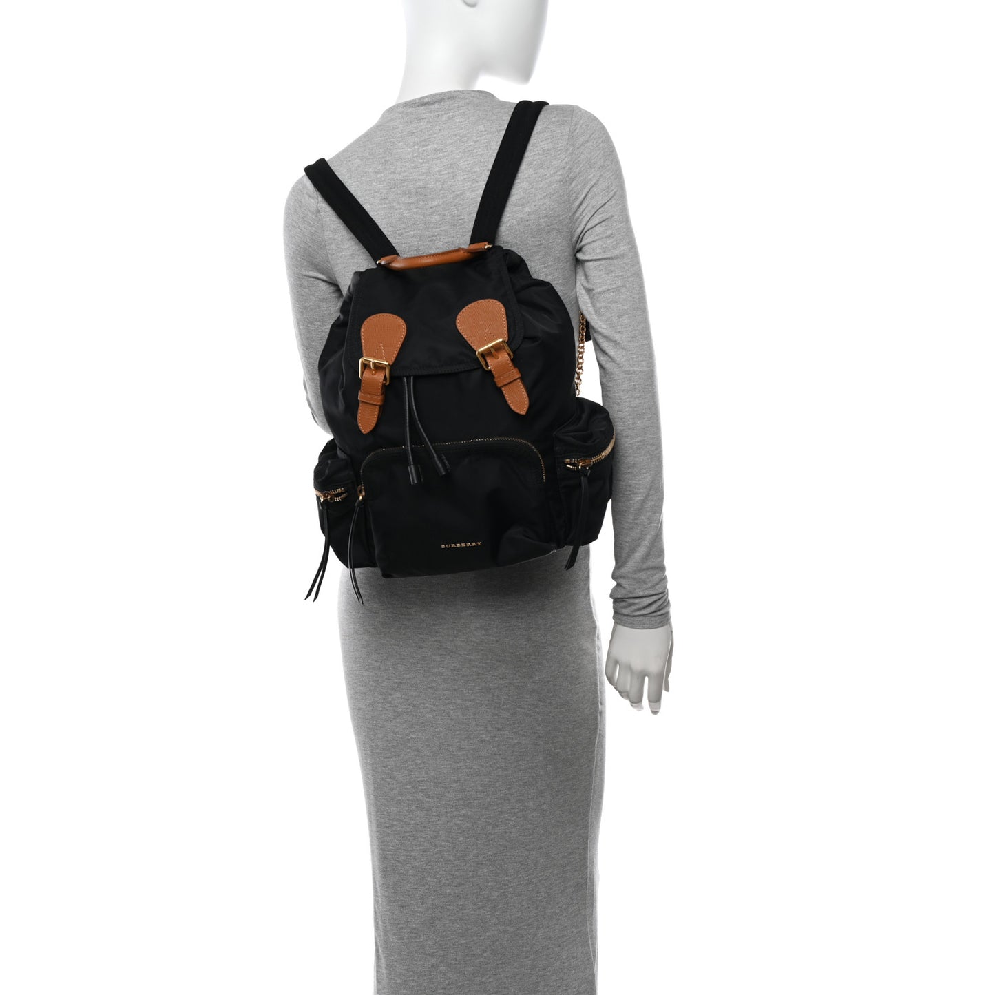 Nylon Medium Rucksack Backpack Black